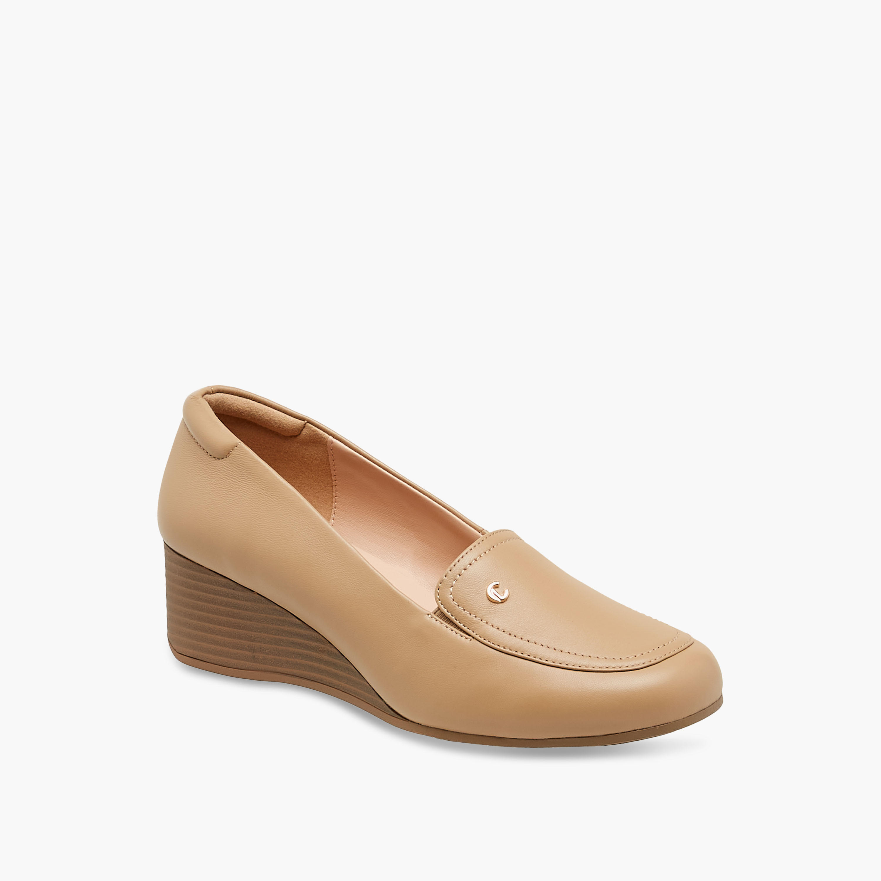 Le Confort Solid Wedge Heel Loafers-women-shoes-loafersandmoccasins-image-2