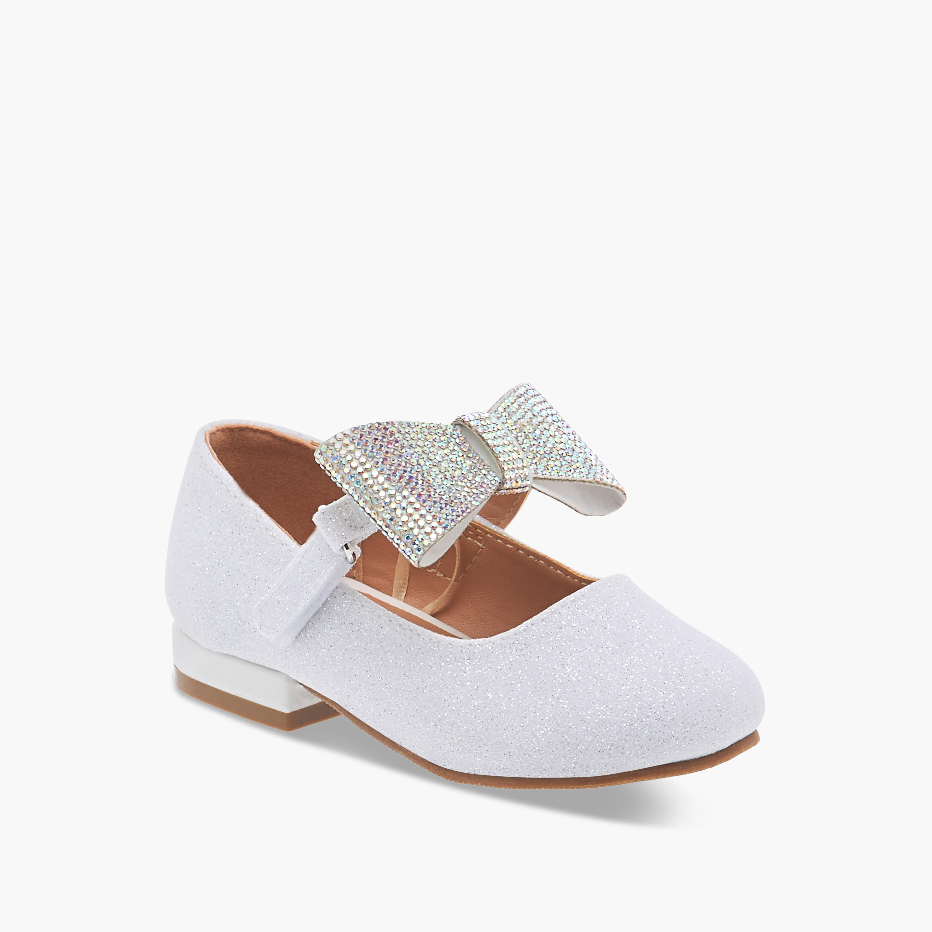 حذاء باليرينا بشريط إغلاق لاصق وزينة فيونكة من فلورا بيلا-girls-shoes-ballerinas-image-2