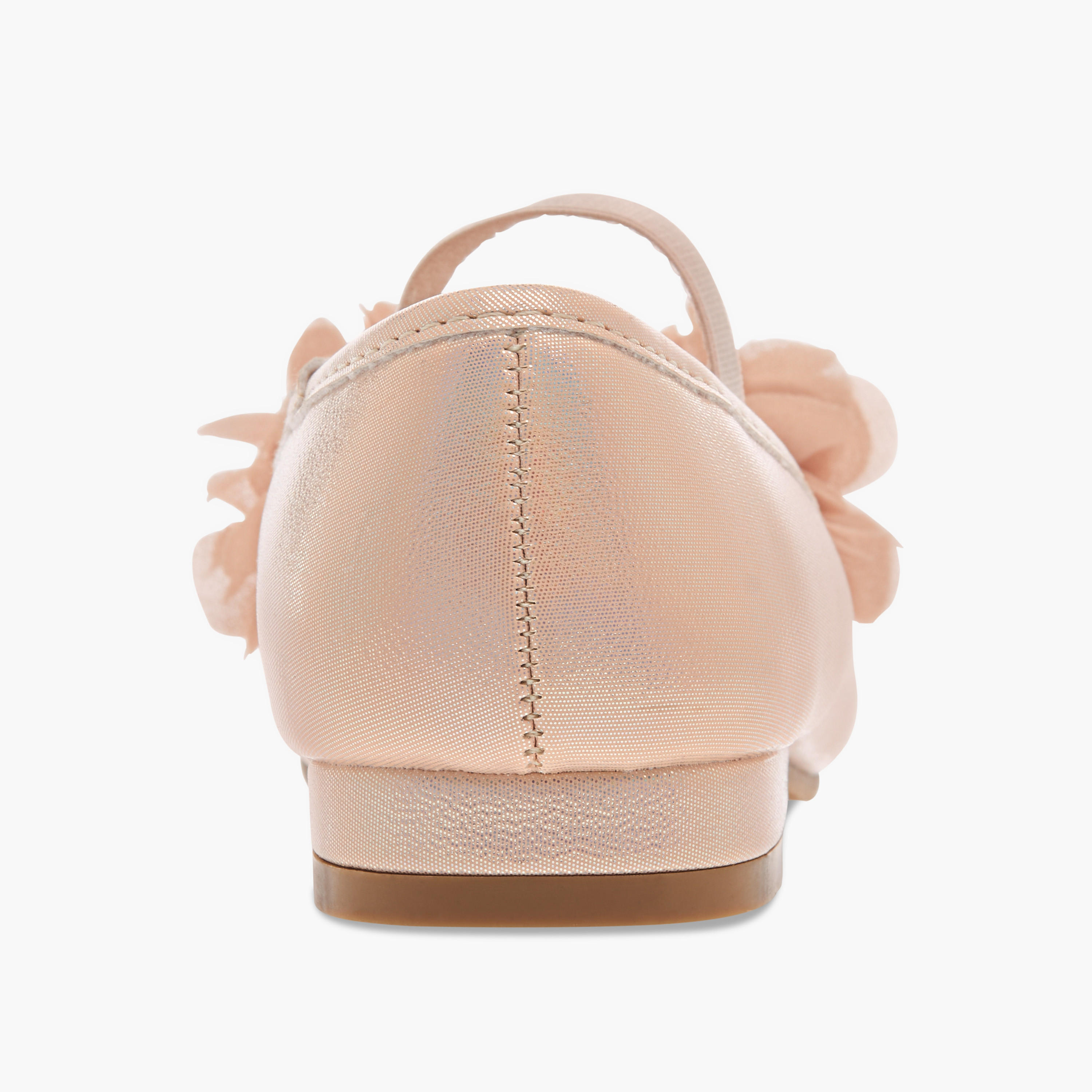 Flora Bella Flower Applique Ballerina Shoes with Elasticated Strap-girls-shoes-ballerinas-image-5