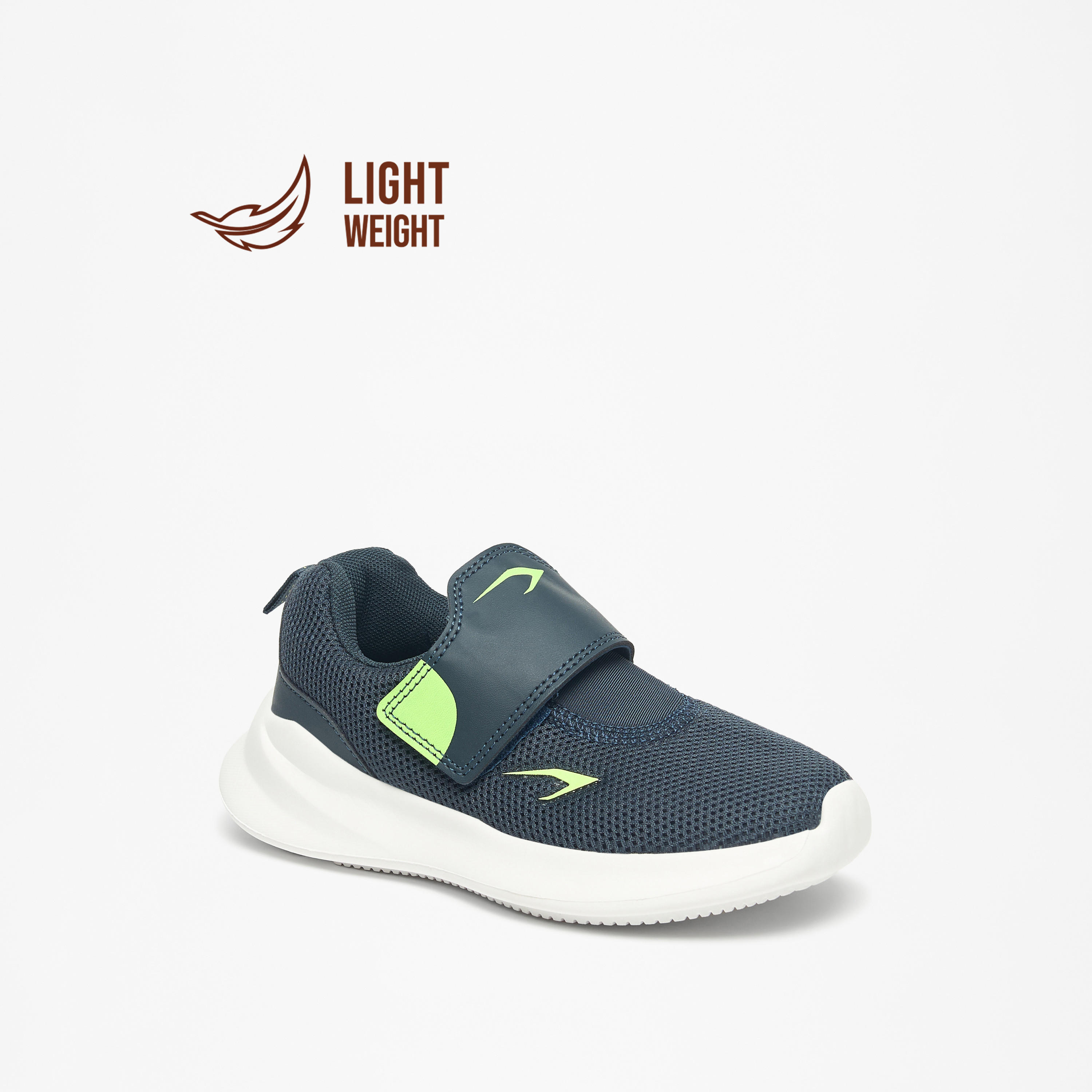 Dash Textured Lightweight Sneakers with Hook and Loop Closure-boys-shoes-sneakers-image-1
