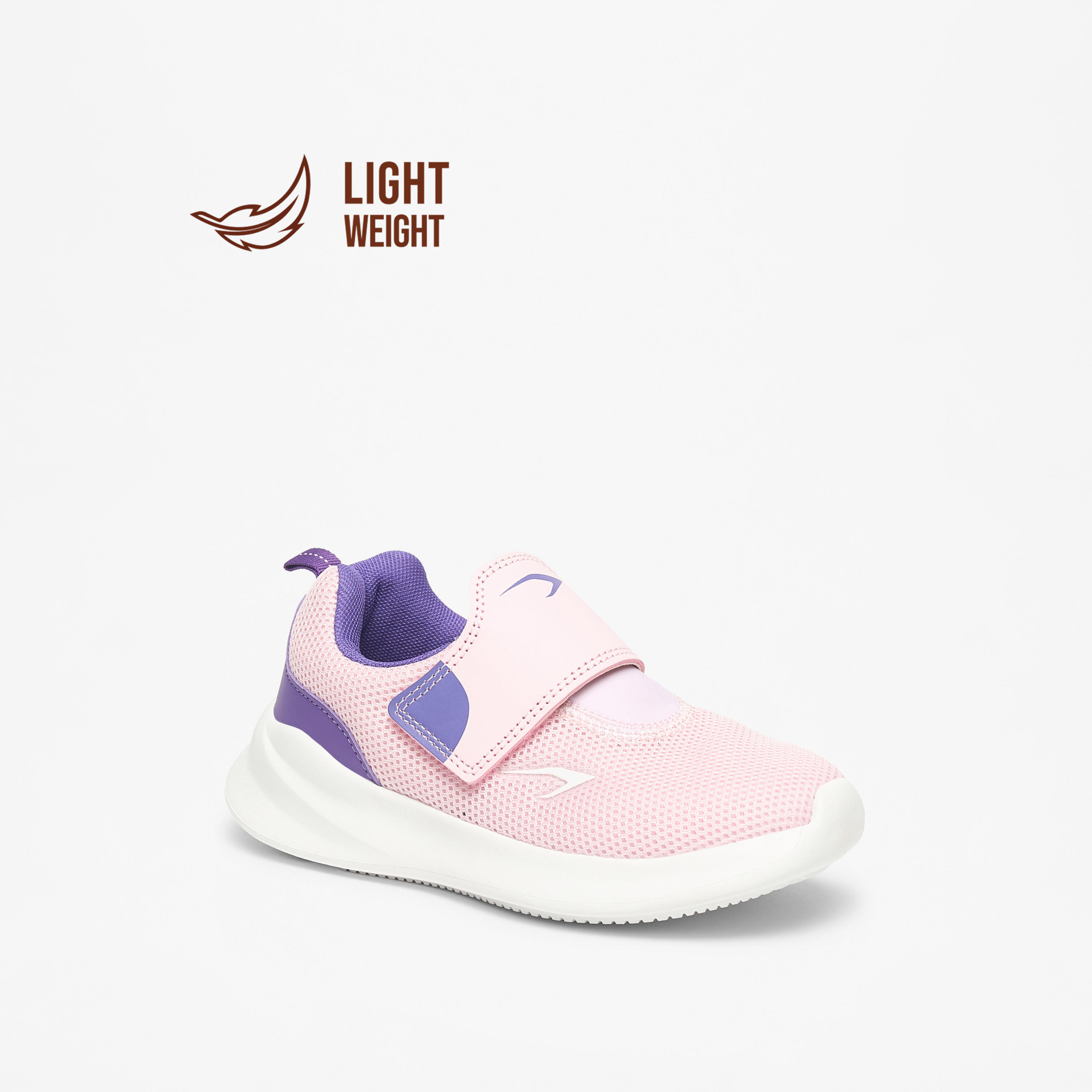 Dash Textured Lightweight Sneakers with Hook and Loop Closure-girls-shoes-sneakers-image-1