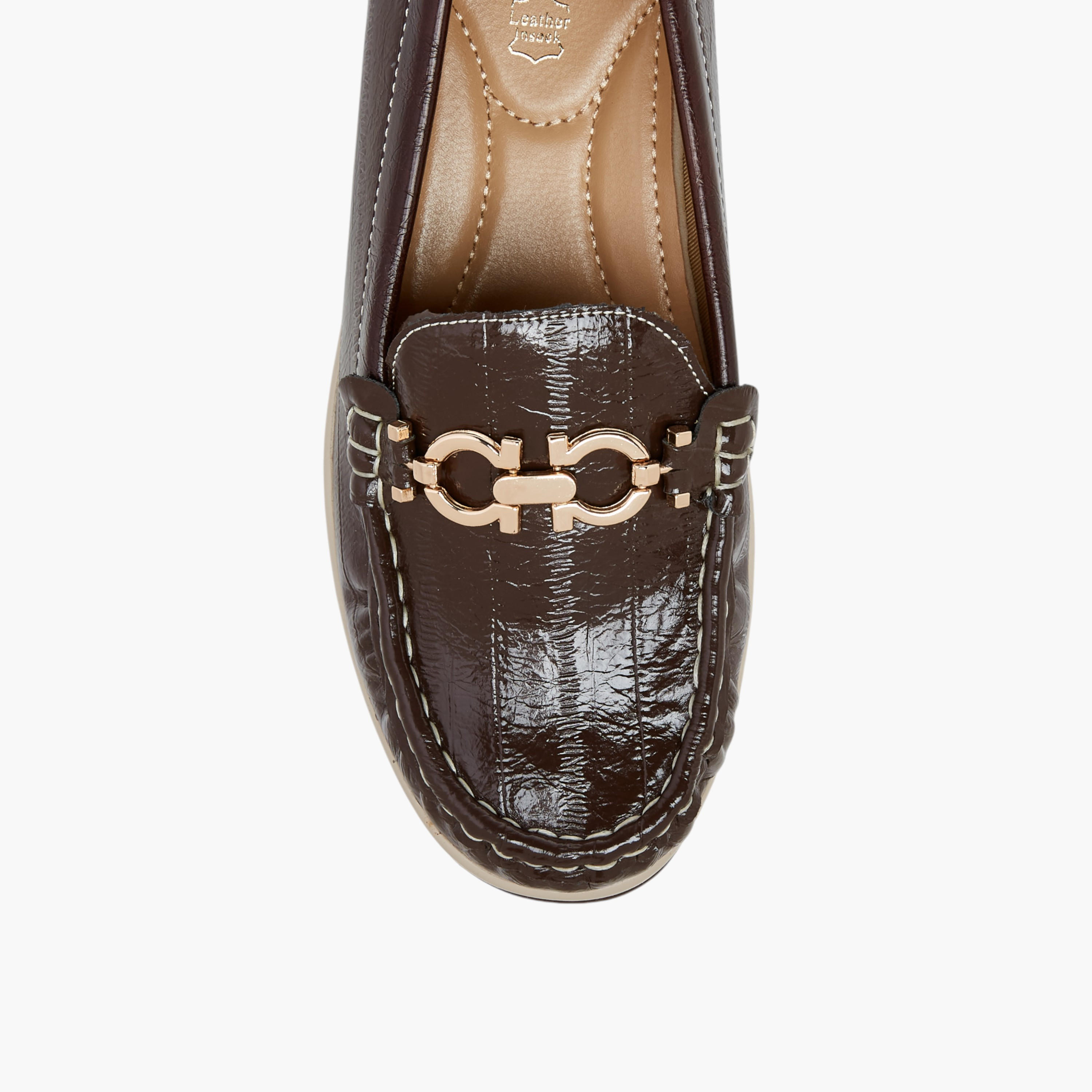 Le Confort Metallic Accent Slip-On Comfort Loafers with Wedge Heel-women-shoes-loafersandmoccasins-image-4