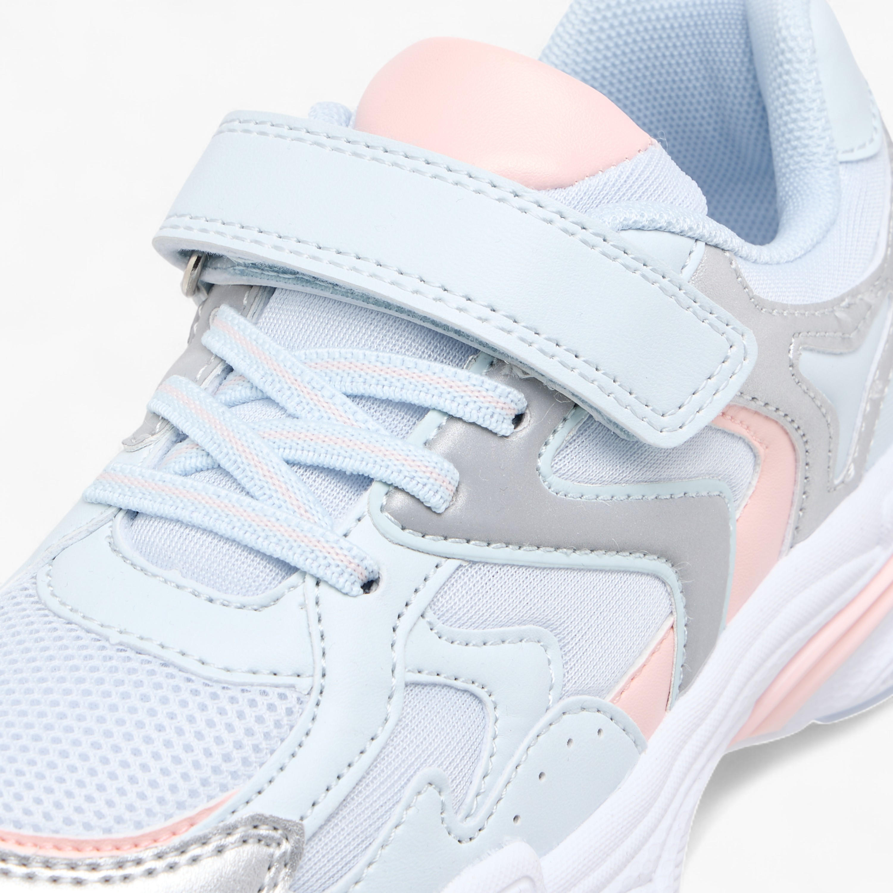 Little Missy Panelled Sneakers with Hook and Loop Closure-girls-shoes-sneakers-image-4