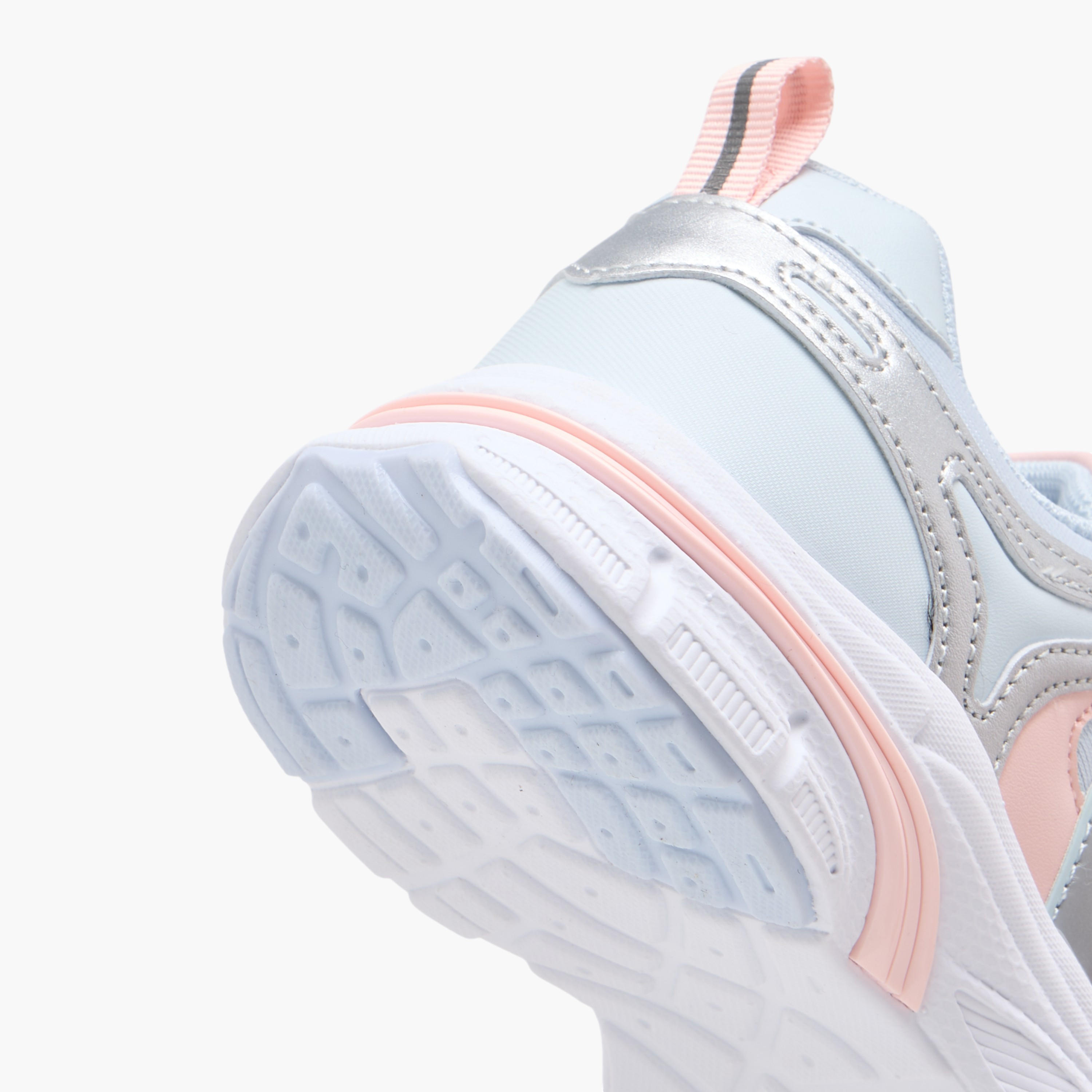 Little Missy Panelled Sneakers with Hook and Loop Closure-girls-shoes-sneakers-image-5