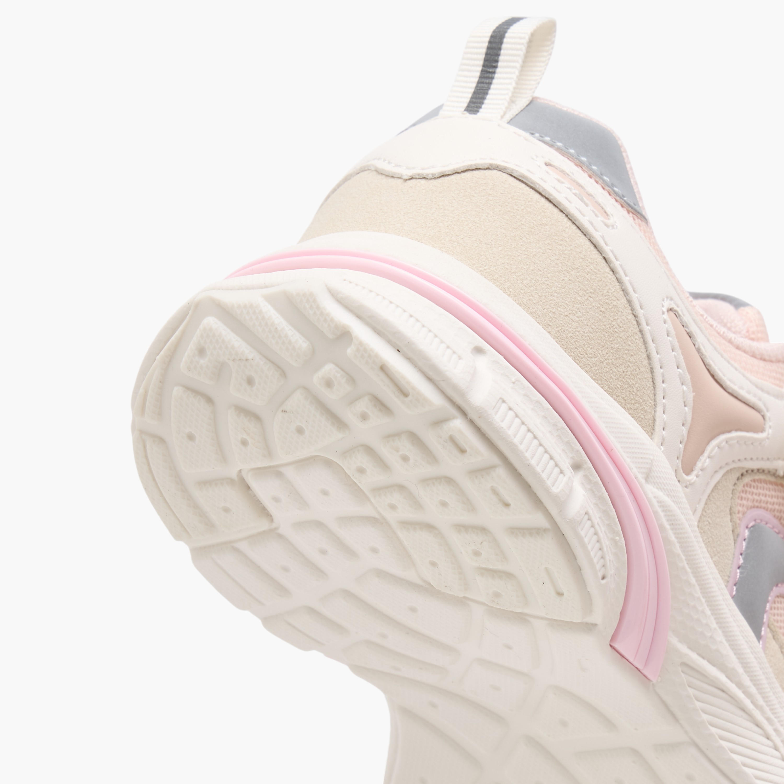 Little Missy Panelled Sneakers with Hook and Loop Closure-girls-shoes-sneakers-image-5