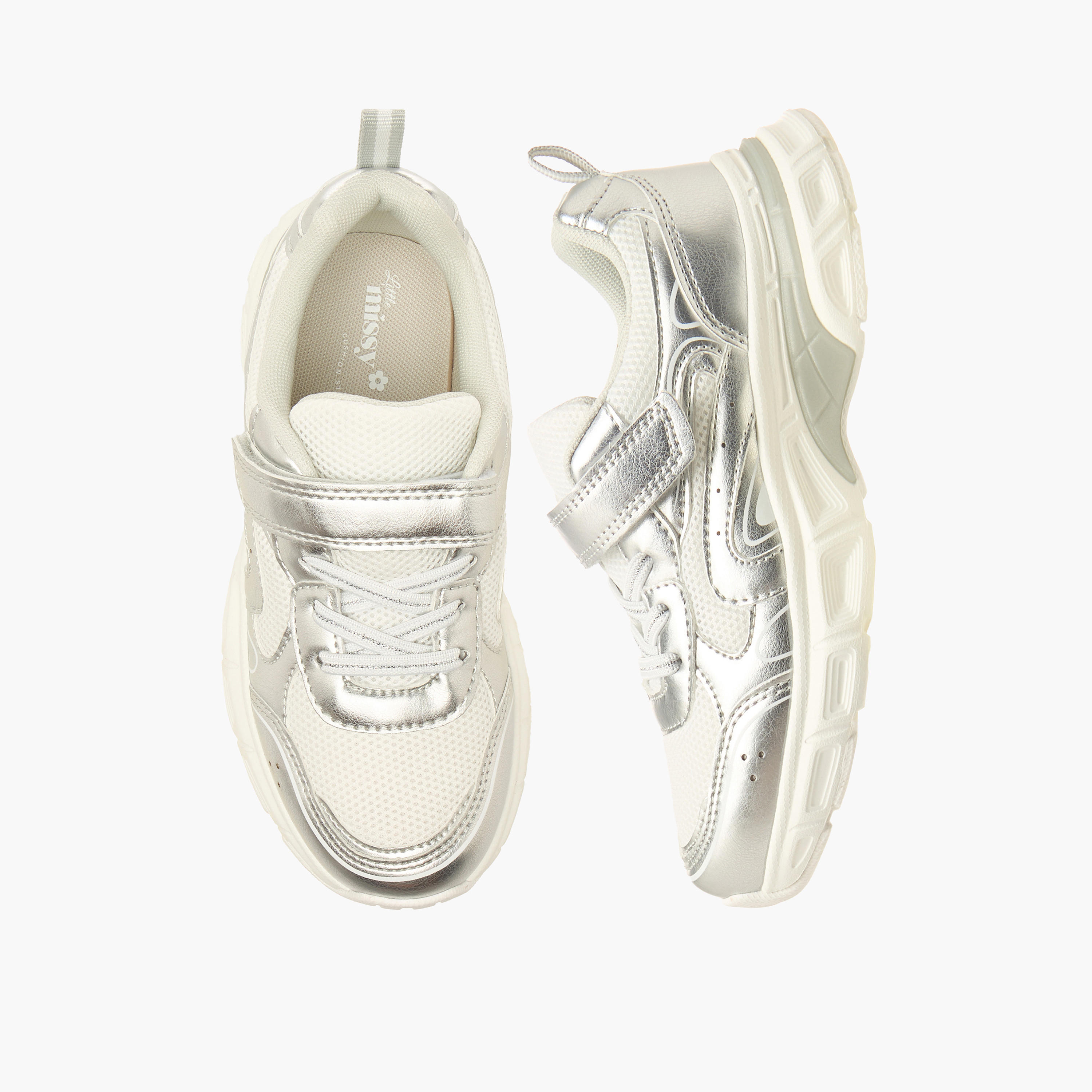 حذاء سنيكرز بشريط إغلاق لاصق للفتيات من ليتل ميسي-girls-shoes-sneakers-image-1