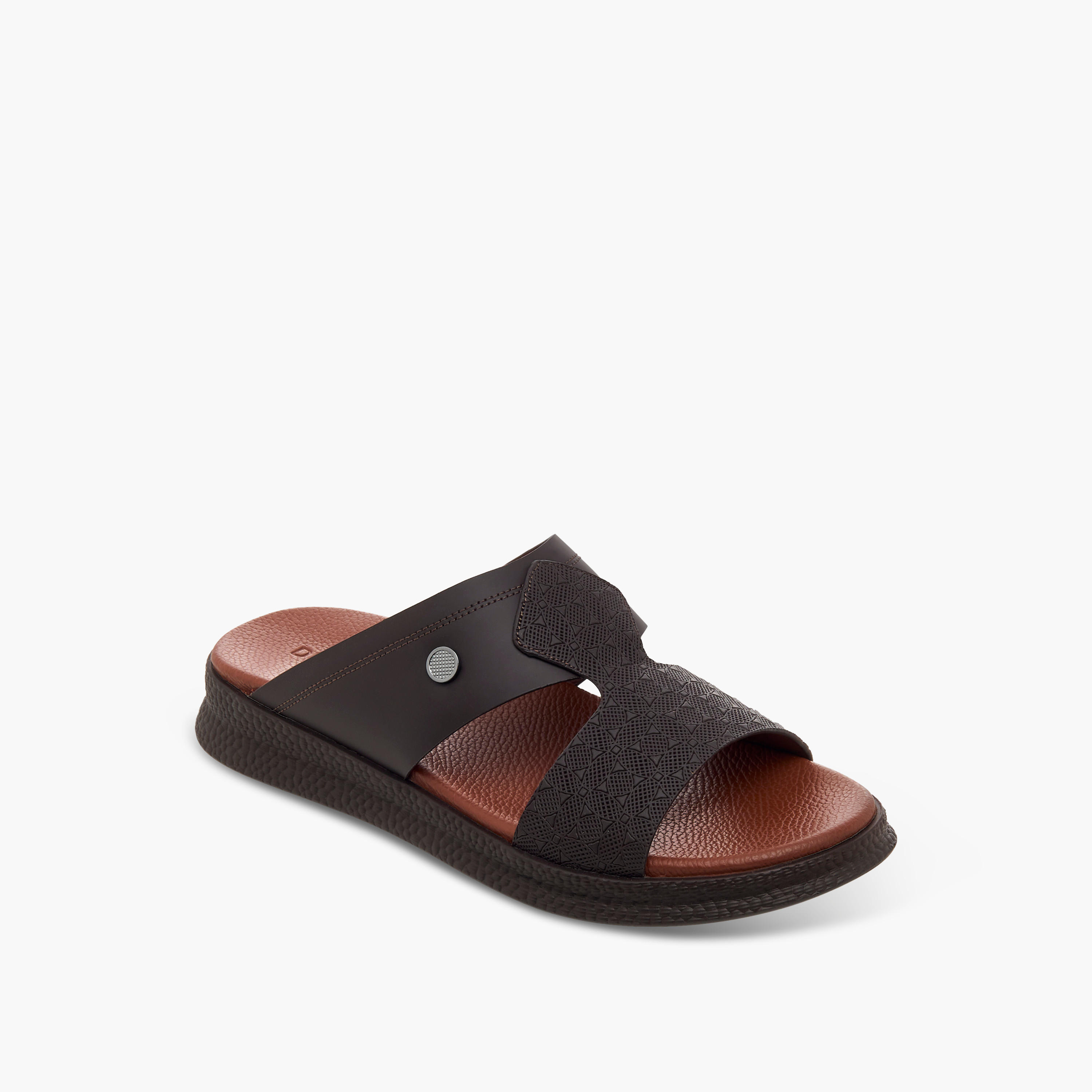 Duchini Men Textured Strap Arabic Sandals-men-shoes-sandals-image-2