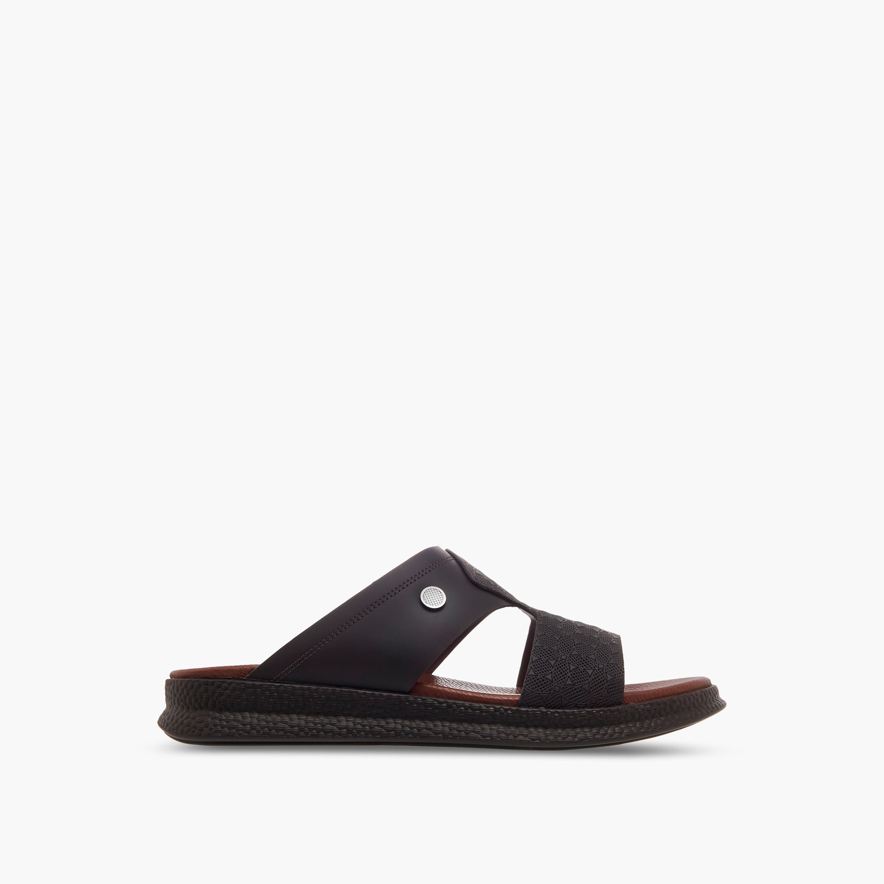 Duchini Men Textured Strap Arabic Sandals-men-shoes-sandals-image-3