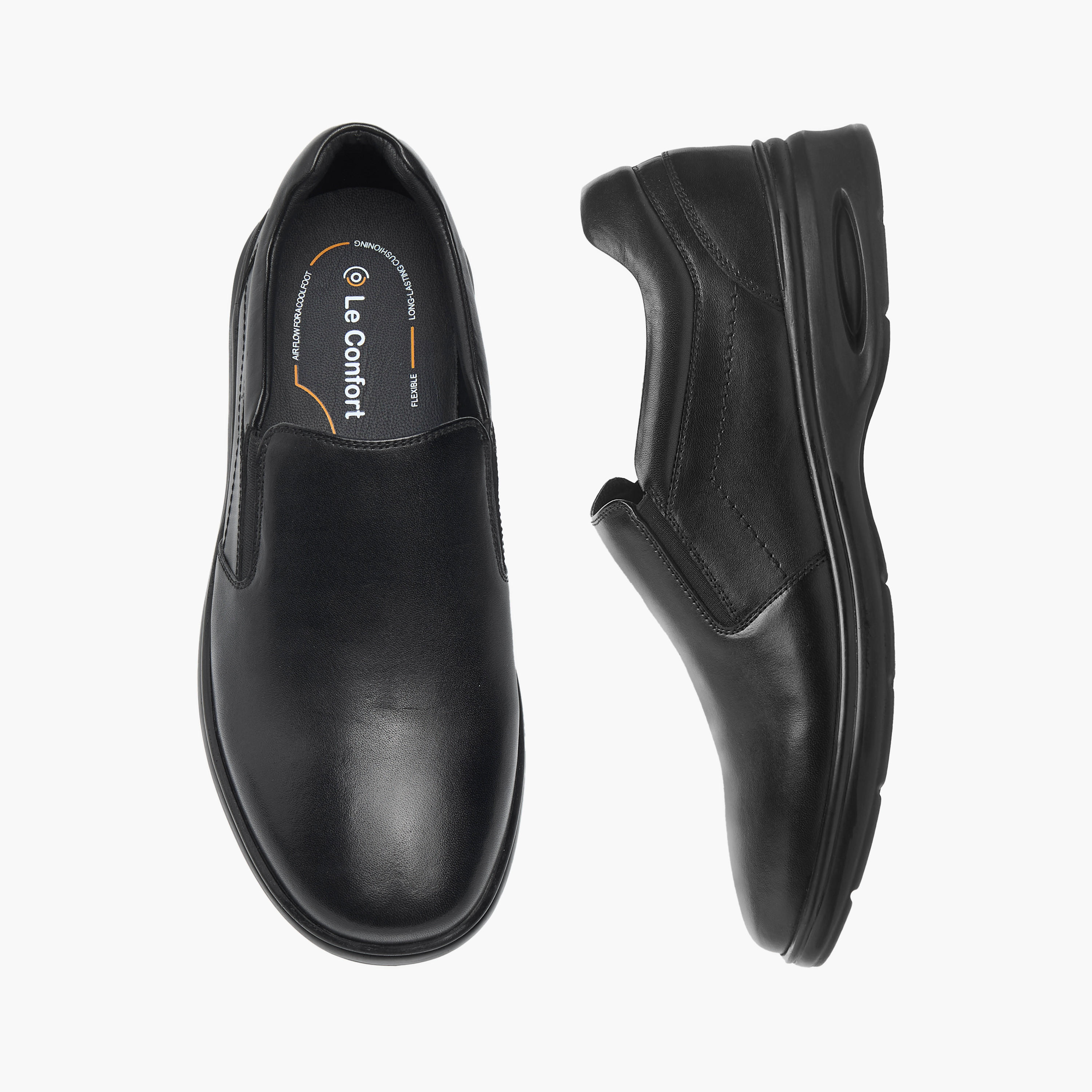 Le Confort Leather Solid Slip-On Loafers-men-shoes-loafersandmoccasins-image-1