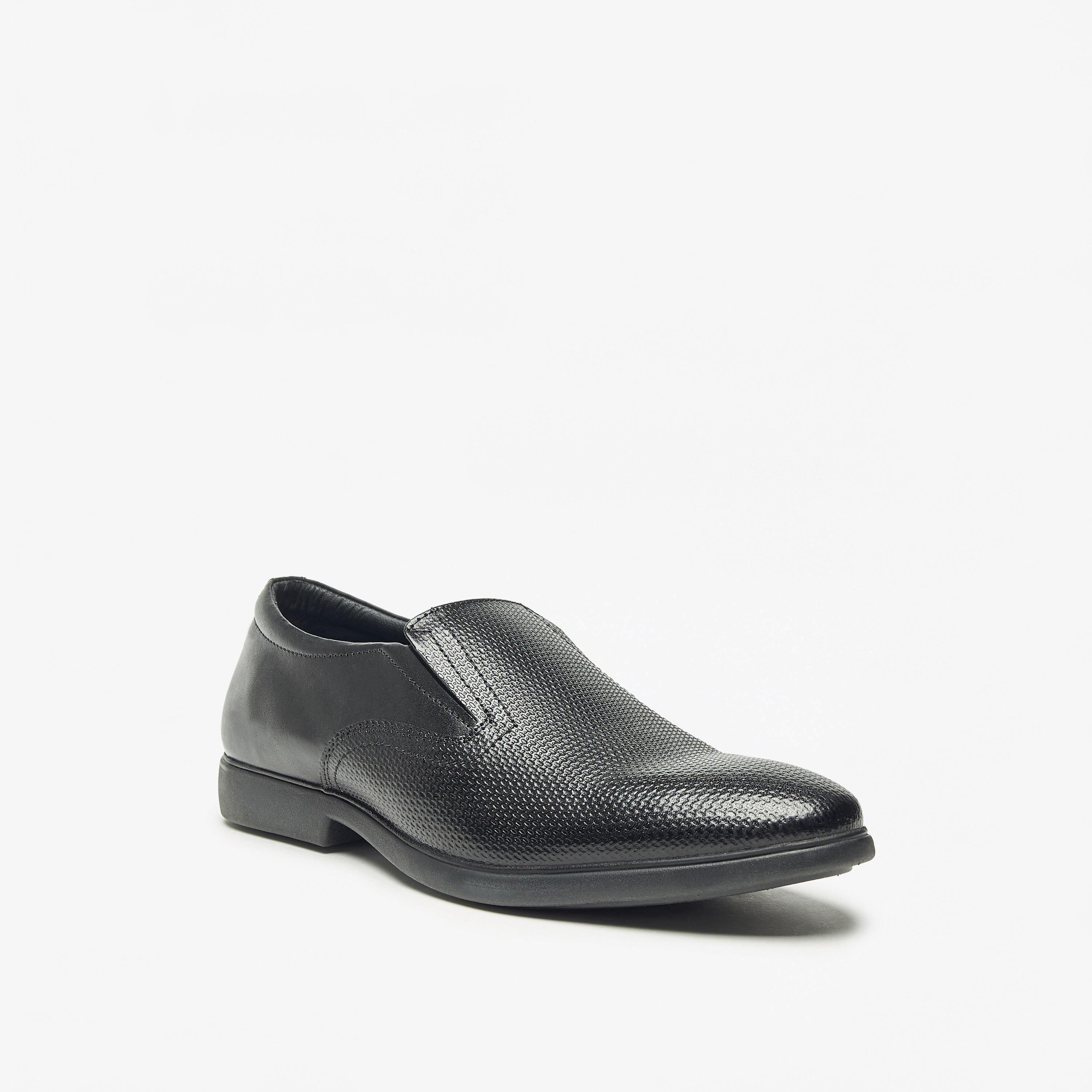 Duchini Men's Textured Slip-On Loafers-men-shoes-formalshoes-image-1