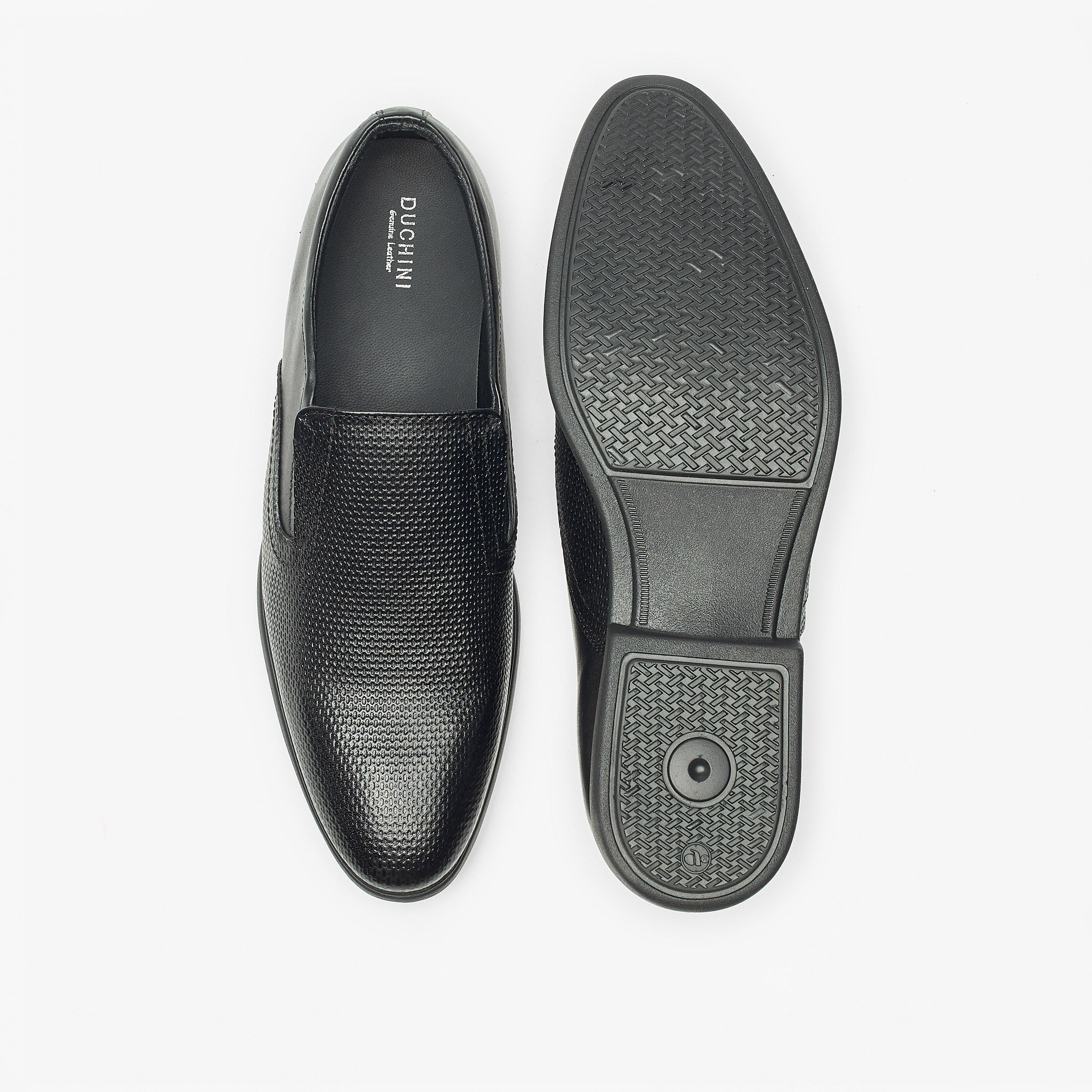 Duchini Men's Textured Slip-On Loafers-men-shoes-formalshoes-image-4