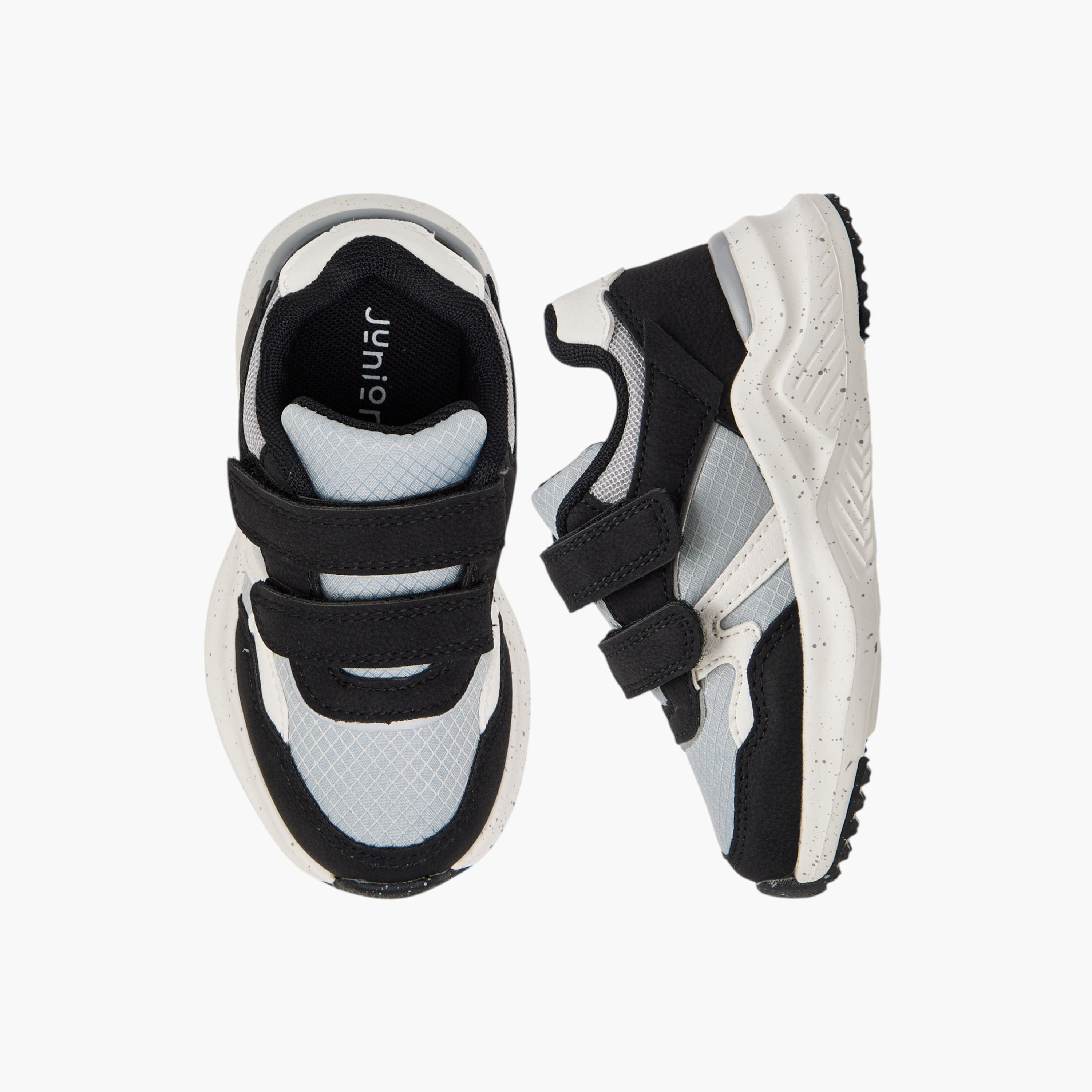 Juniors Panelled Sneakers with Hook and Loop Closure-boys-shoes-sneakers-image-1