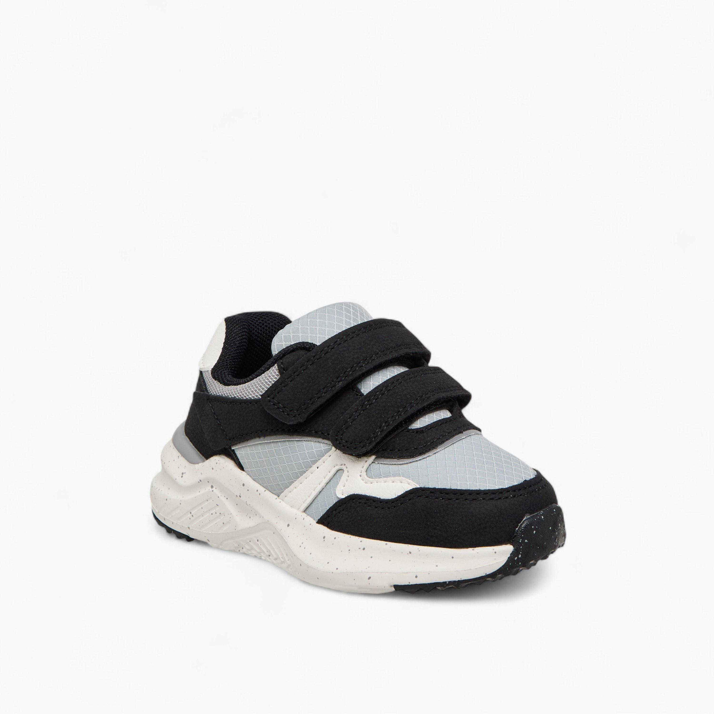 Juniors Panelled Sneakers with Hook and Loop Closure-boys-shoes-sneakers-image-2