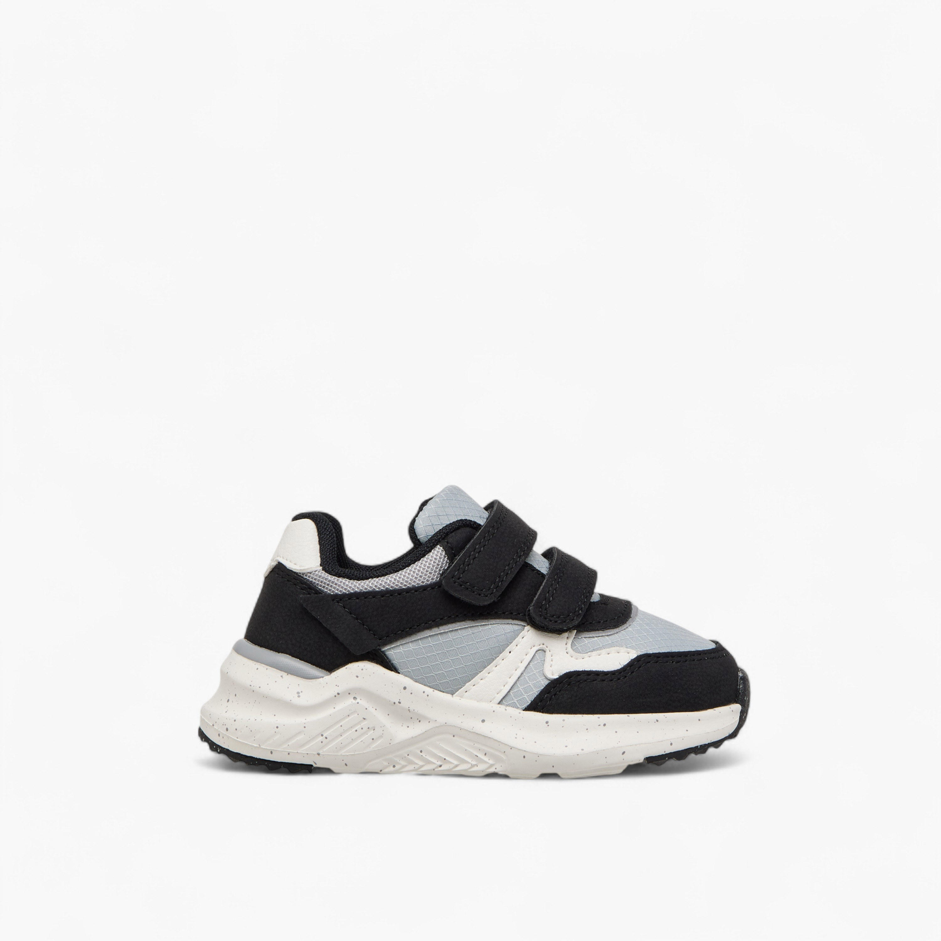 Juniors Panelled Sneakers with Hook and Loop Closure-boys-shoes-sneakers-image-3