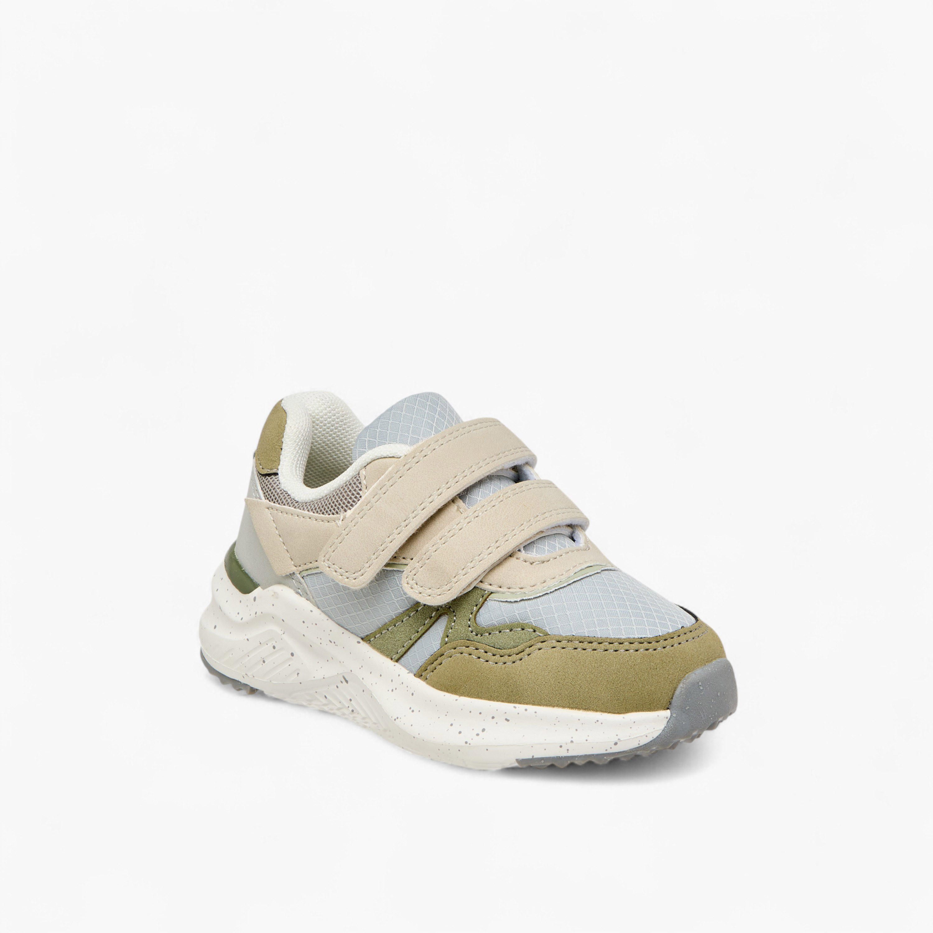 Juniors Panelled Sneakers with Hook and Loop Closure-boys-shoes-sneakers-image-2