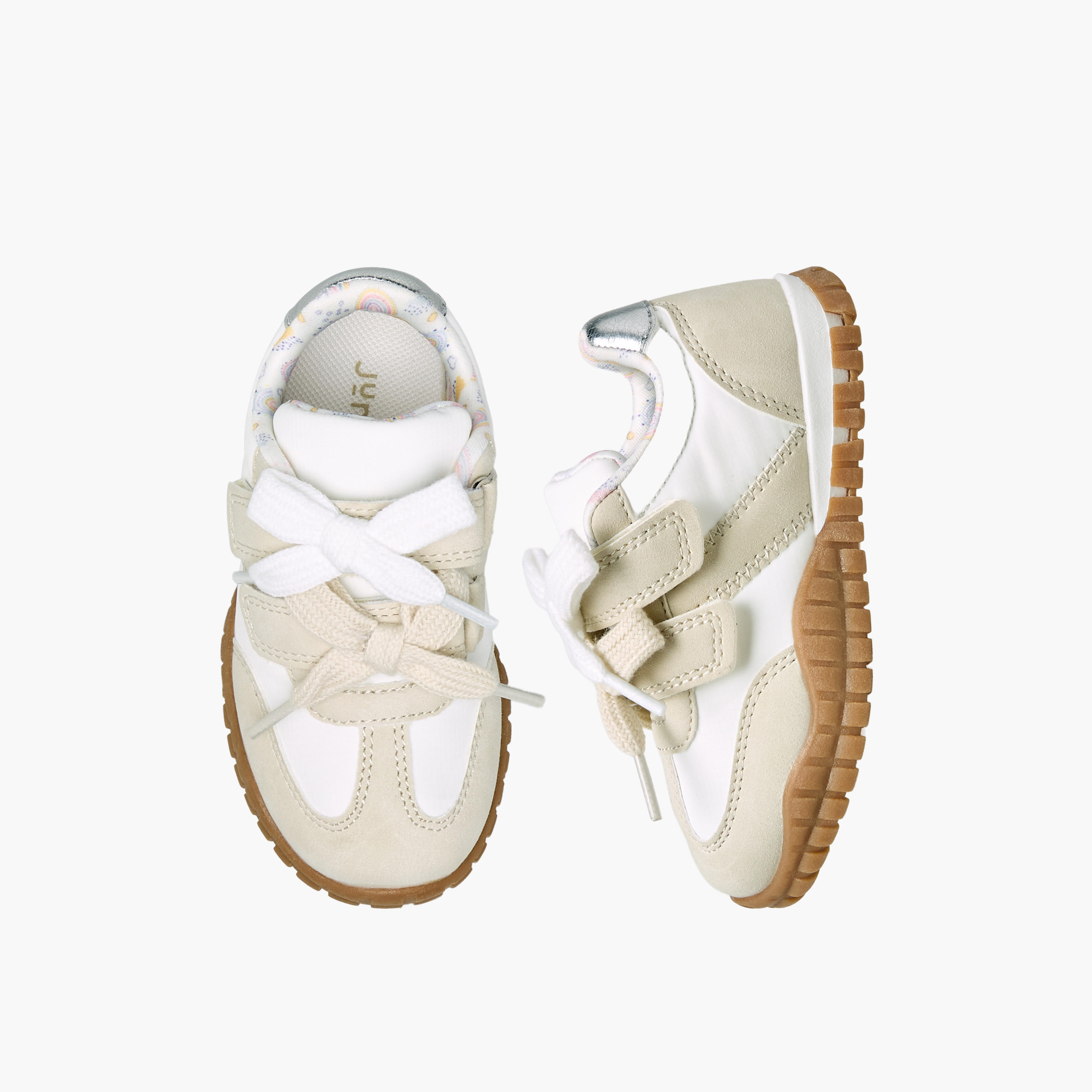 حذاء سنيكرز بطول الكاحل وشريط إغلاق لاصق للبنات من جونيورز-girls-shoes-sneakers-image-1