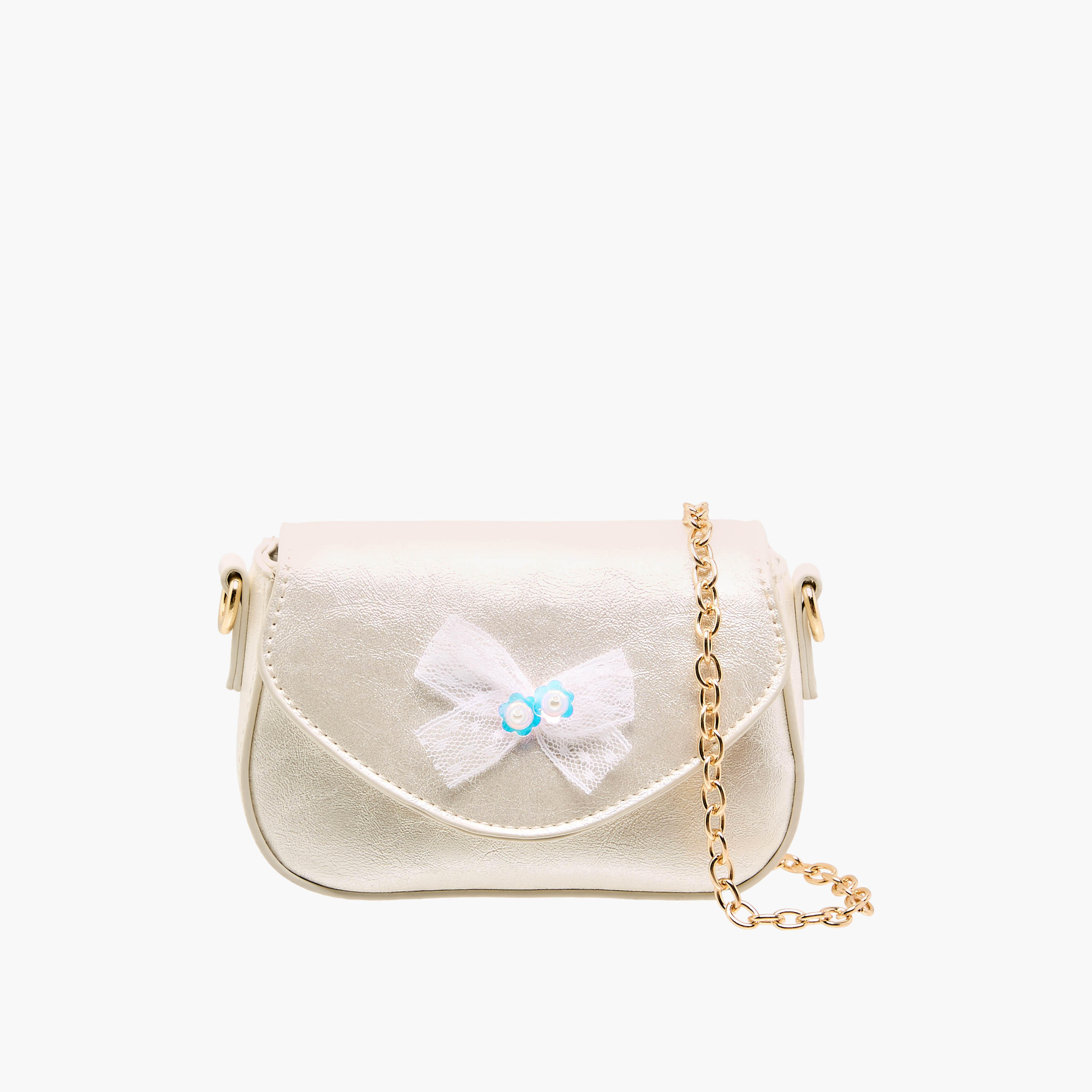 Flora Bella Bow Embellished Crossbody Bag with Chain Strap-girls-accessories-bags-image-1