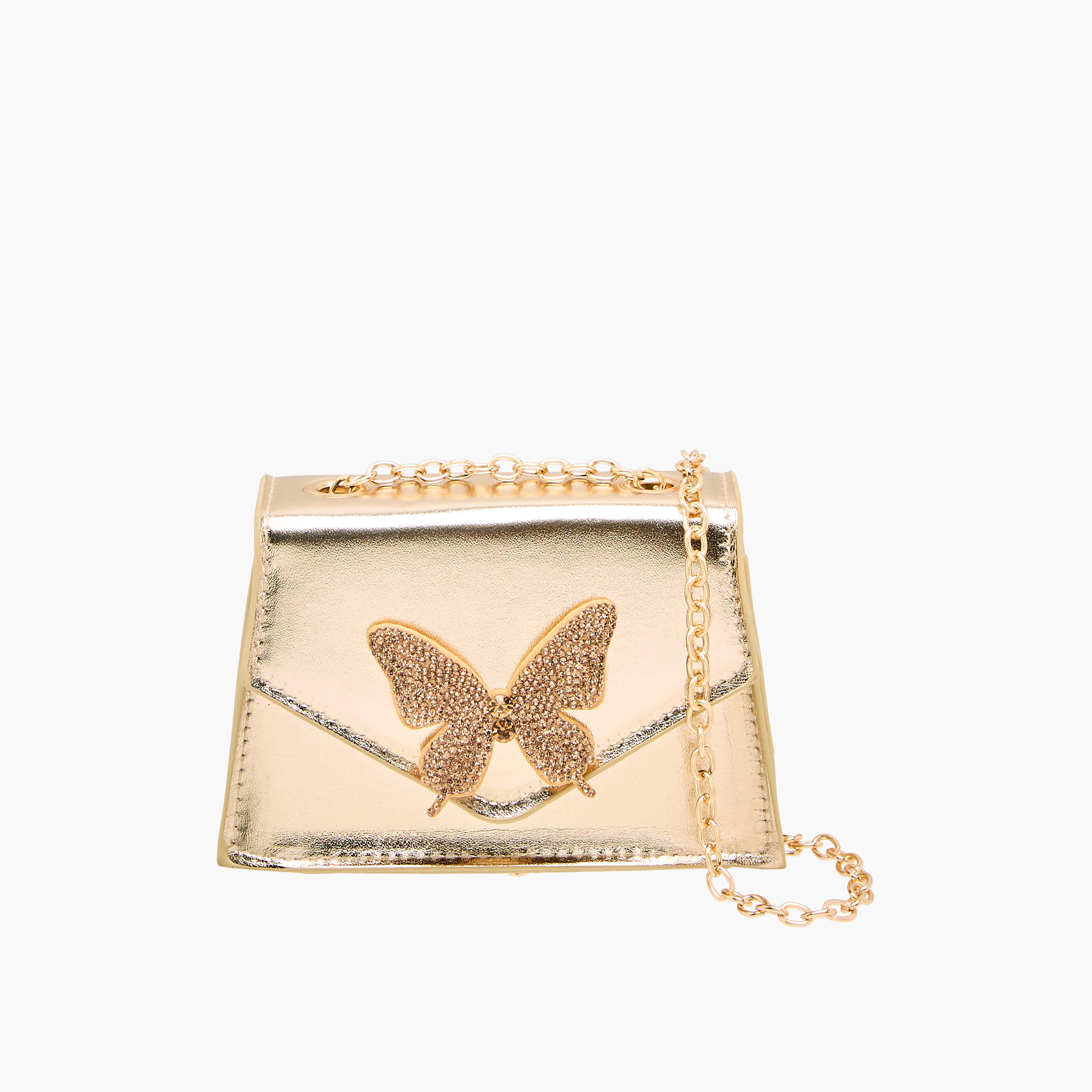 Flora Bella Butterfly Embellished Crossbody Bag with Chain Strap-girls-accessories-bags-image-1