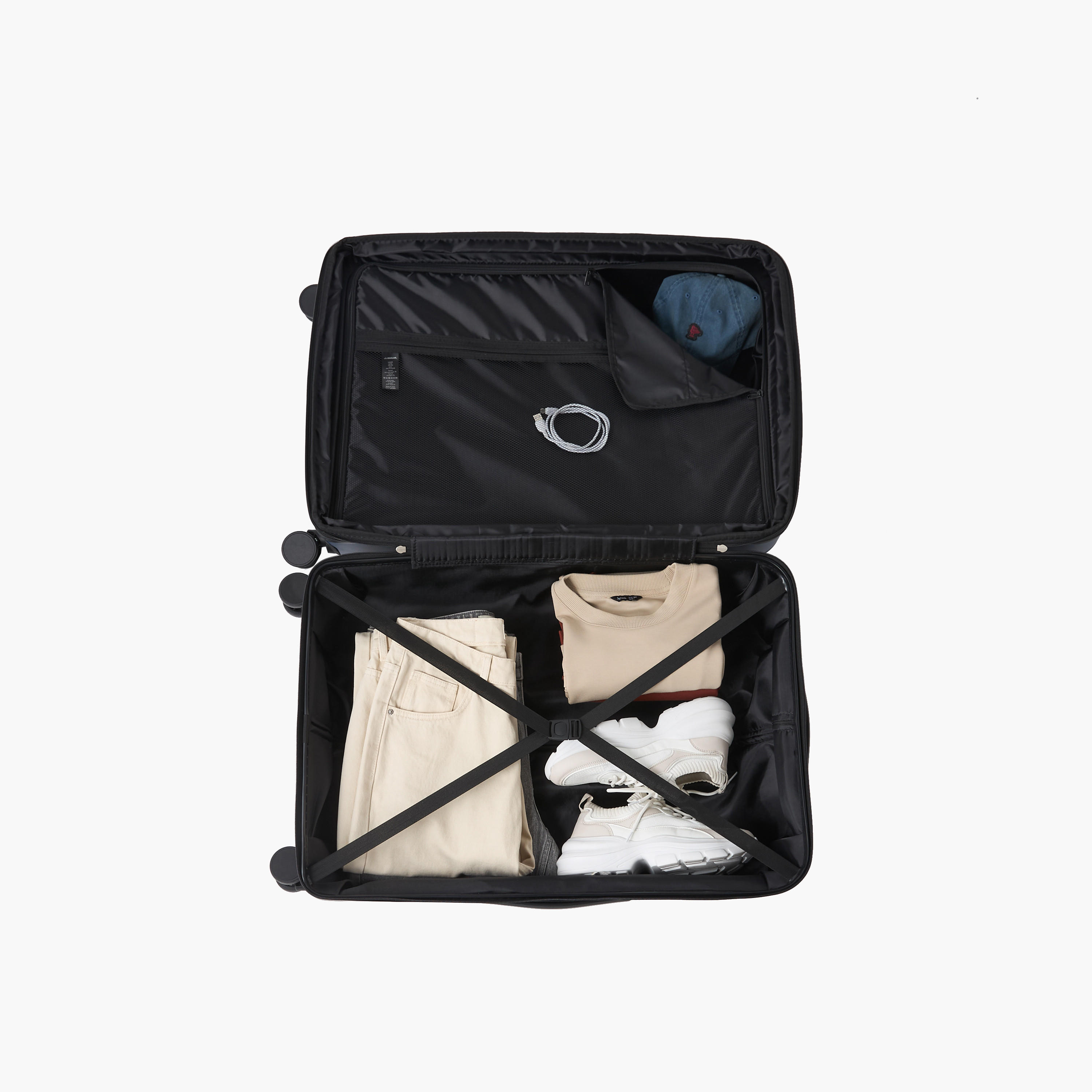 Oaklan by Shoexpress Textured Hardcase Luggage Trolley with Retractable Handle-travel-luggagesandbags-luggage-image-3