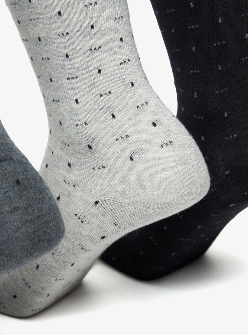 Duchini Assorted Non Terry Crew Length Socks - Set of 5-men-socks-image-2
