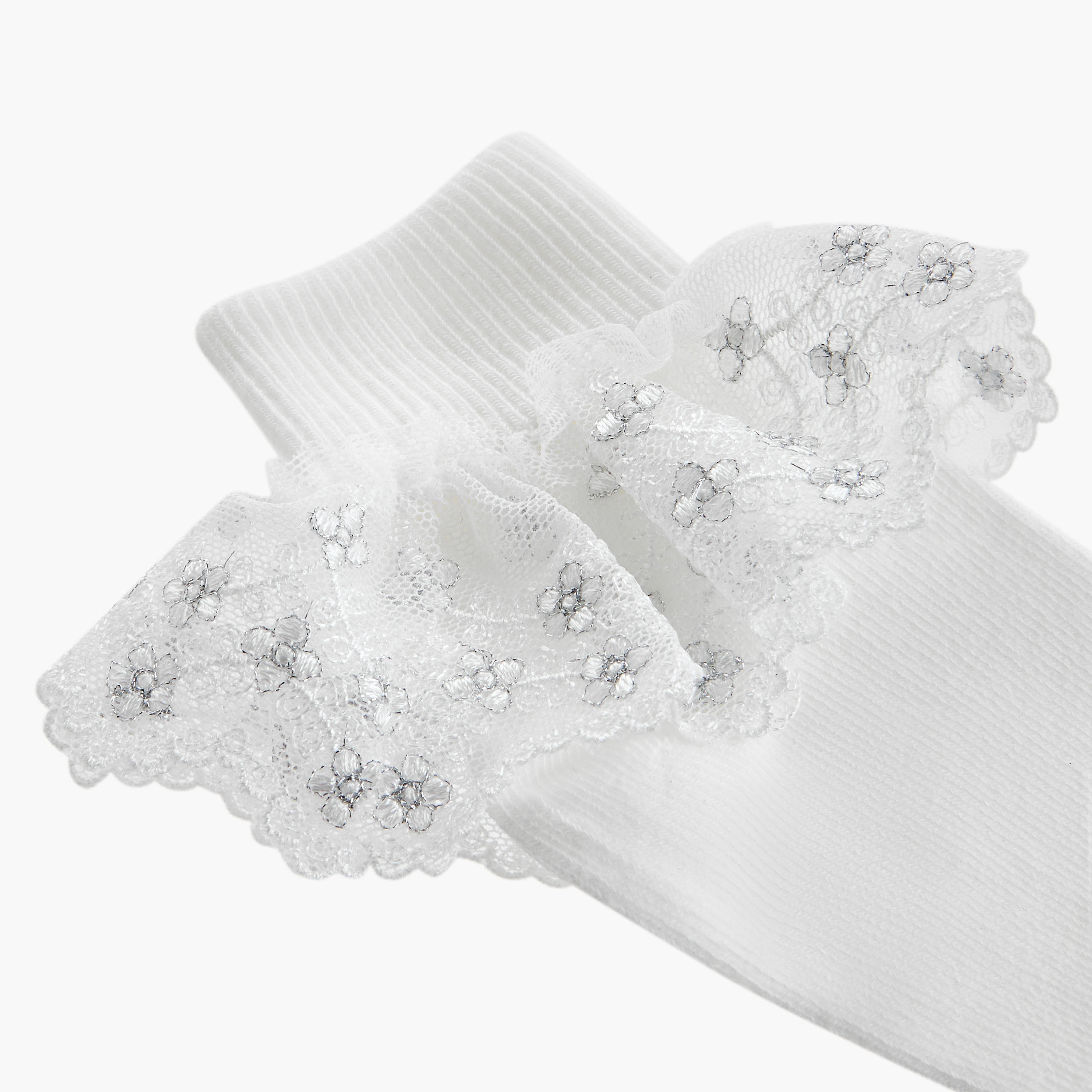 Pack of 2 Flora Bella Girls Socks with Lace Frill-girls-accessories-socks-image-3