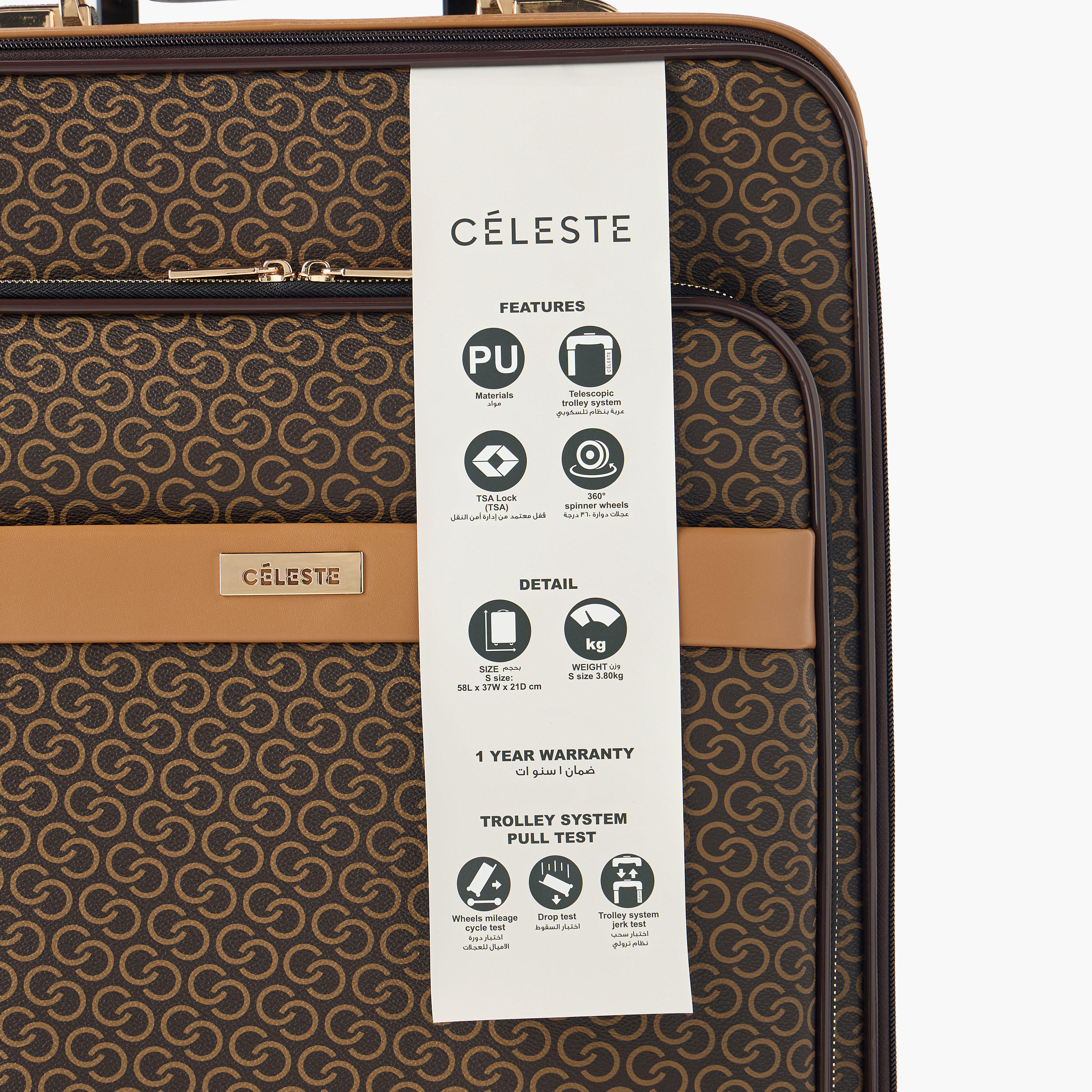 Celeste Monogram Print 4-Wheel Softcase Trolley Bag with Retractable Handle-travel-luggagesandbags-luggage-image-7