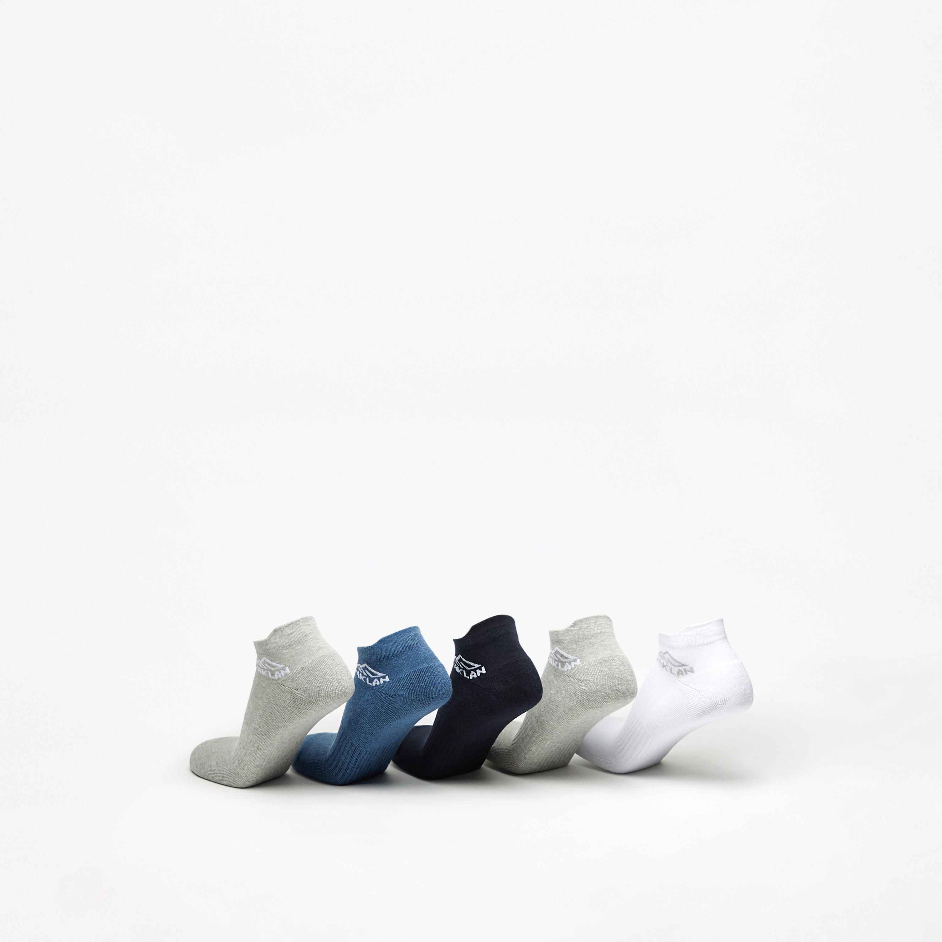 OAKLAN Logo Print Ankle Length Cushioned Sports Socks - Set of 5-men-socks-image-3