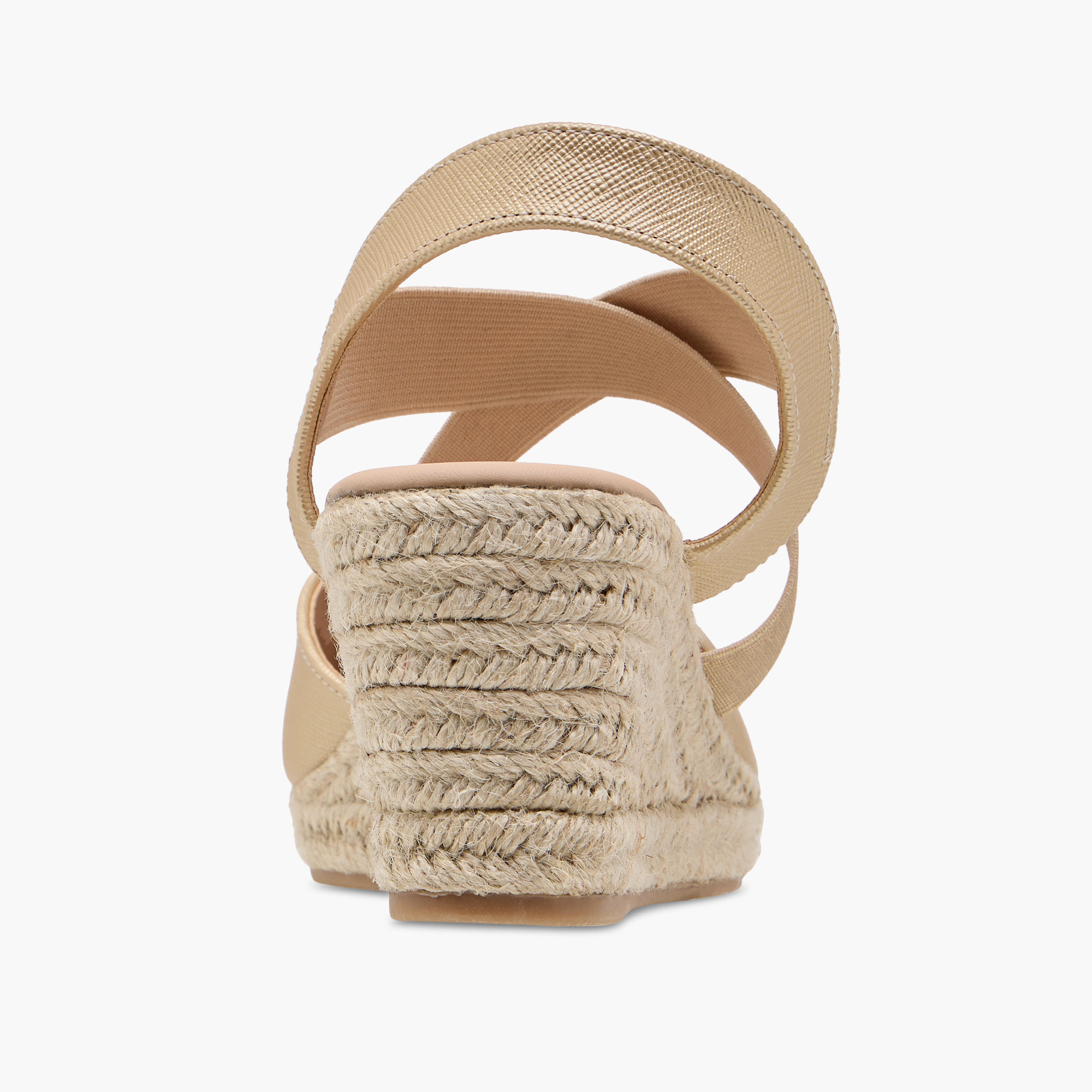 Flora Bella Textured Wedge Heel Shoes with Elasticated Strap-women-shoes-heels-image-4