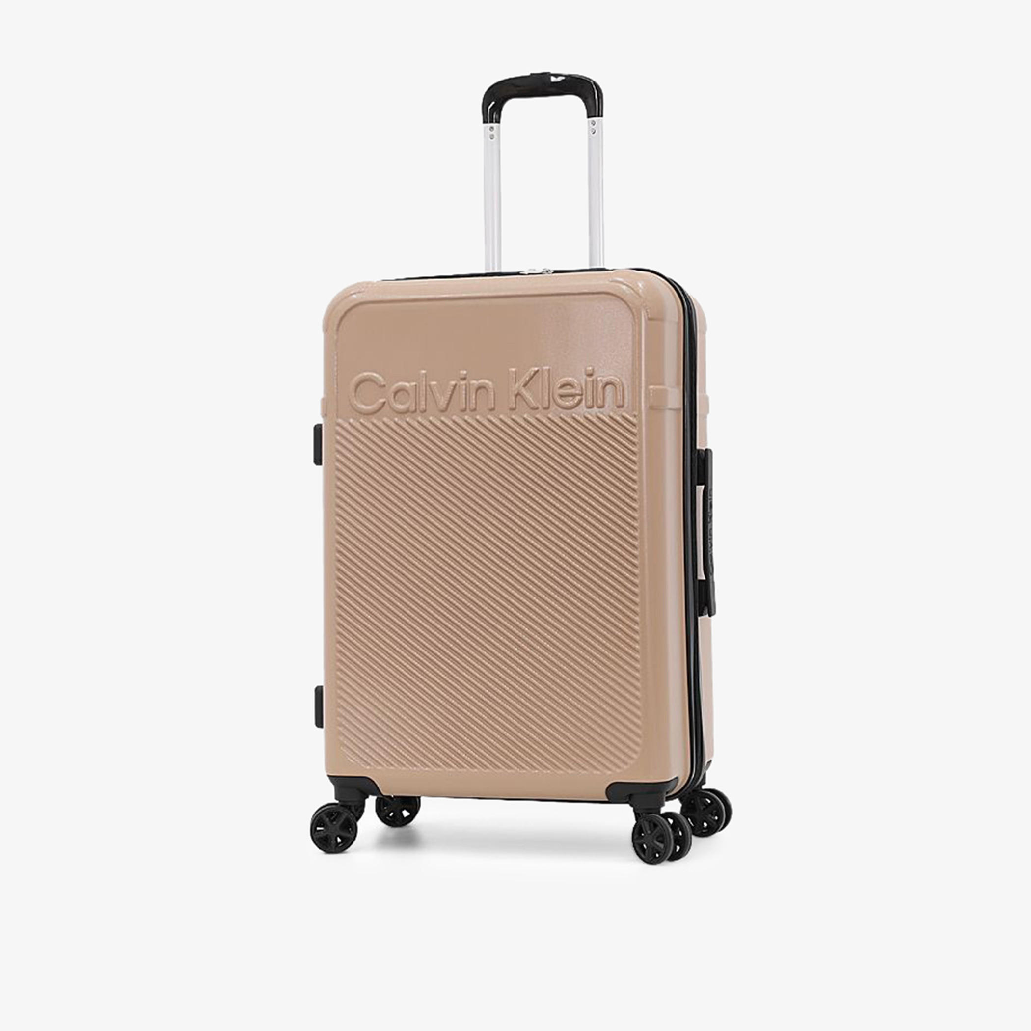 Calvin Klein Textured Hardcase Trolley Bag with Retractable Handle-travel-luggagesandbags-luggage-image-1