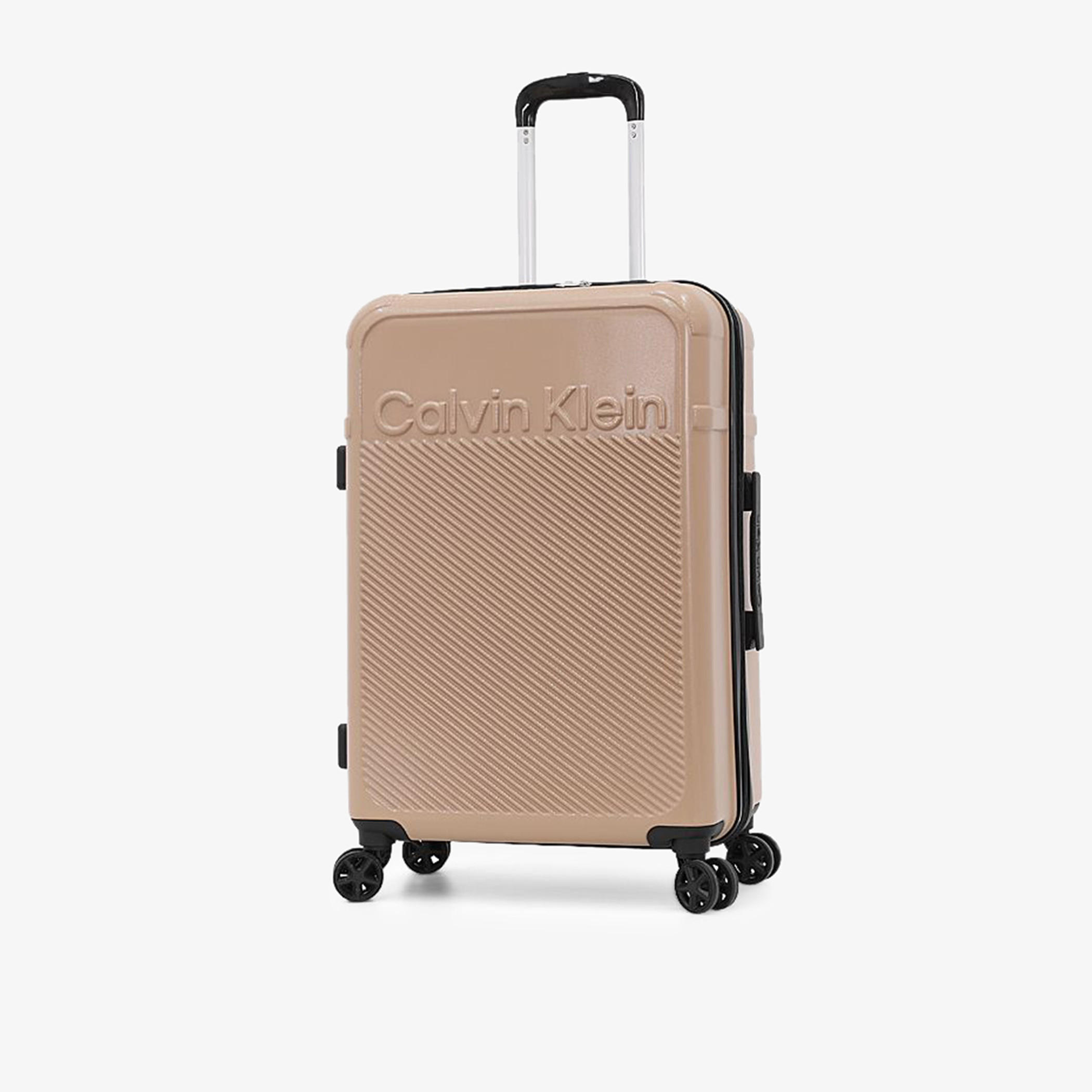 Calvin Klein Textured Hardcase Trolley Bag with Retractable Handle-travel-luggagesandbags-luggage-image-1
