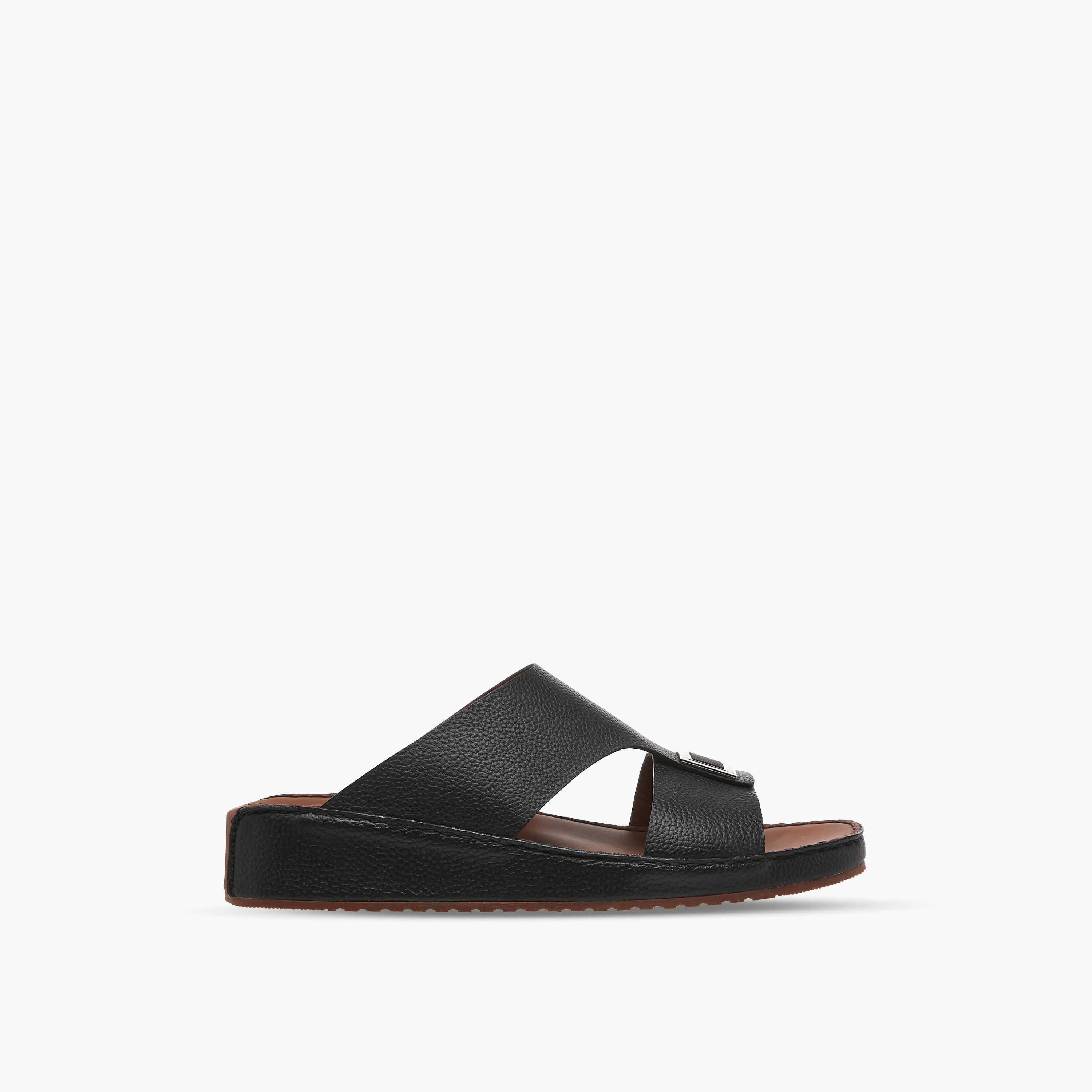 Duchini Men Textured Leather Arabic Sandals-men-shoes-sandals-image-3