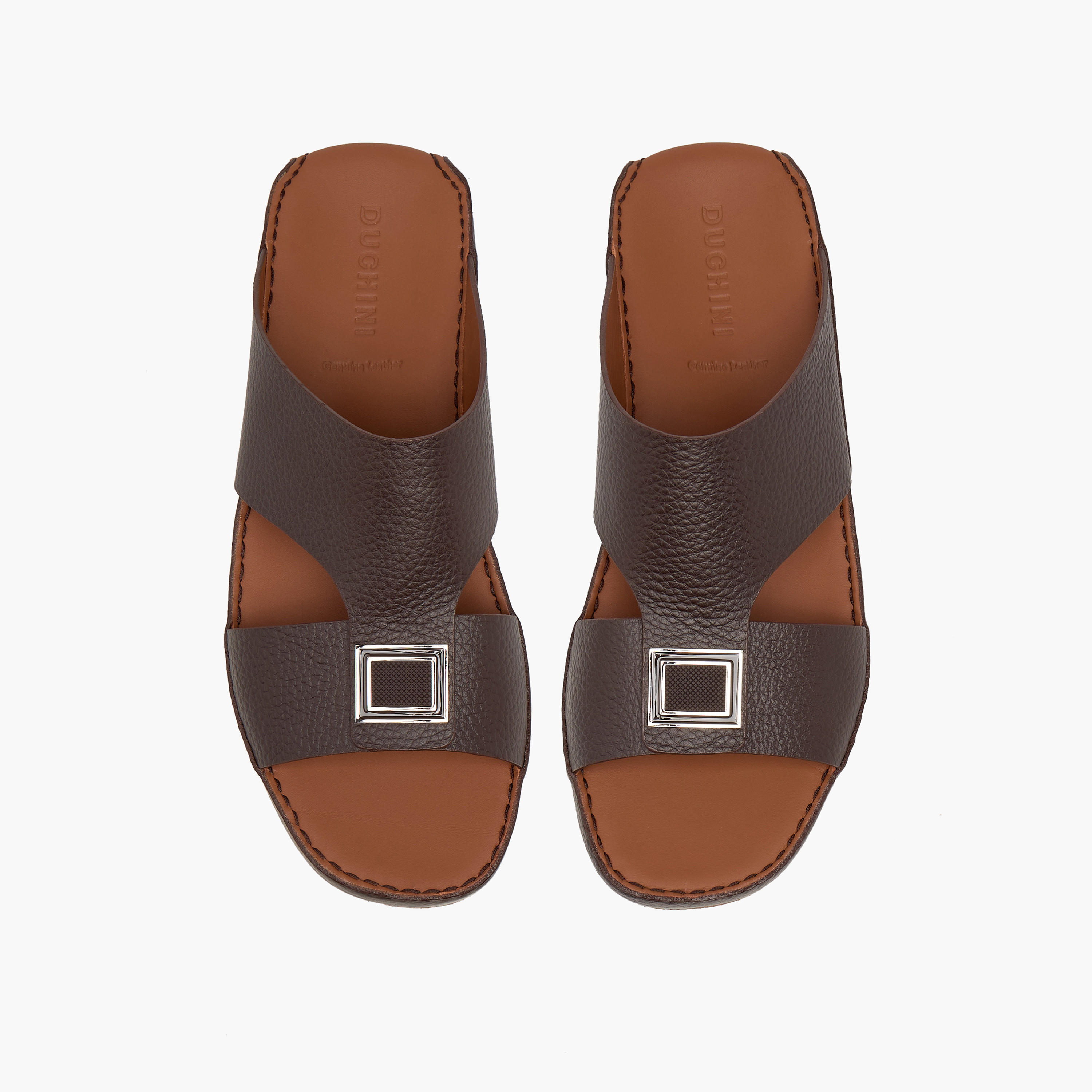 Duchini Men Textured Leather Arabic Sandals-men-shoes-sandals-image-1