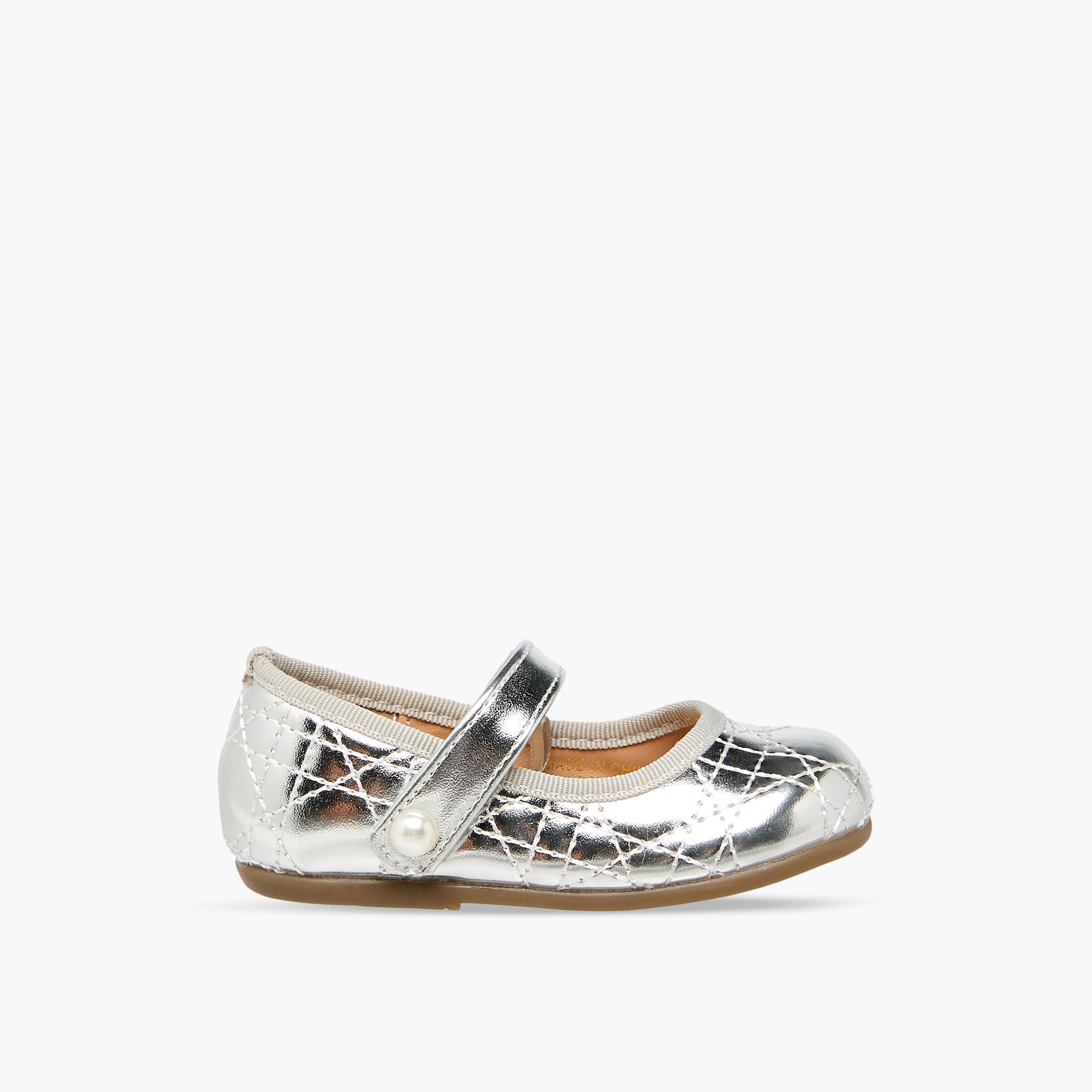 Flora Bella Mary Jane Shoes with Hook & Loop, Quilted Design-baby-girls-shoes-closedshoes-image-3
