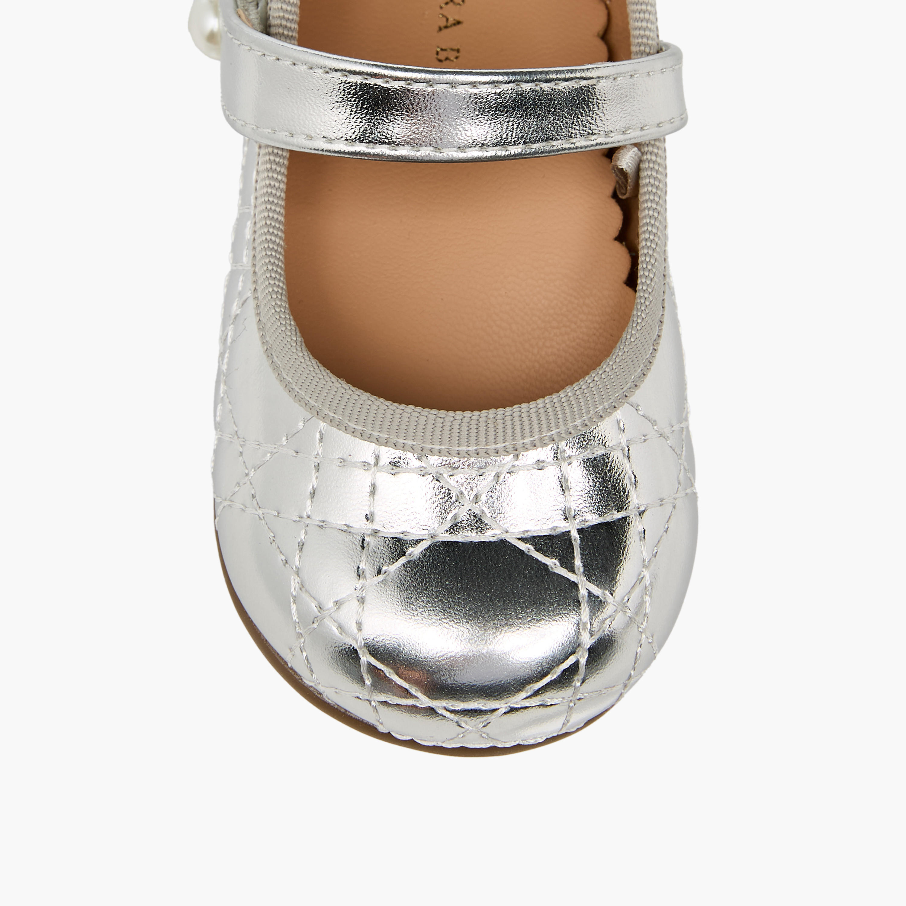 Flora Bella Mary Jane Shoes with Hook & Loop, Quilted Design-baby-girls-shoes-closedshoes-image-4