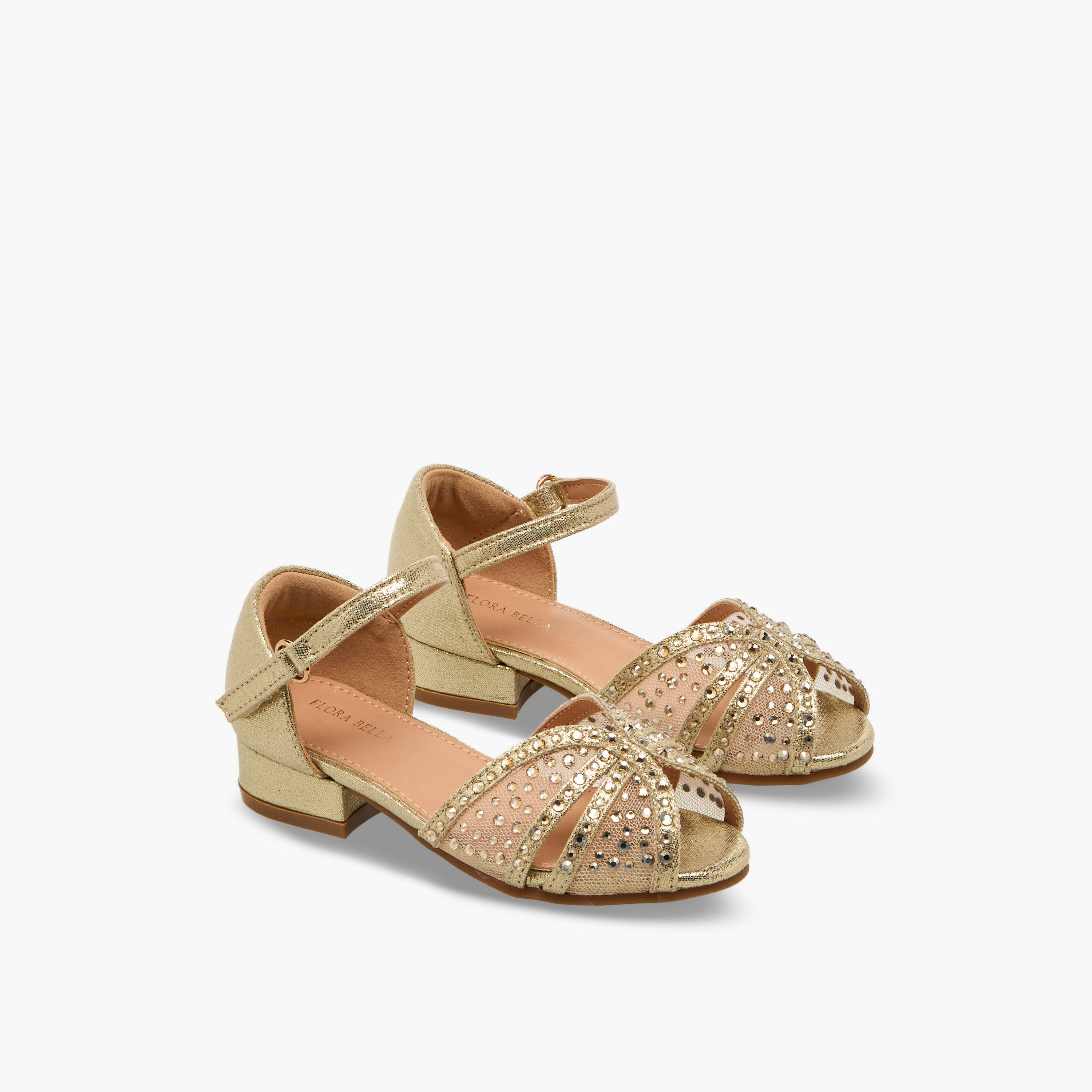 صندل مزين بكعب سميك للبنات من فلورا بيلا-girls-shoes-sandals-image-1