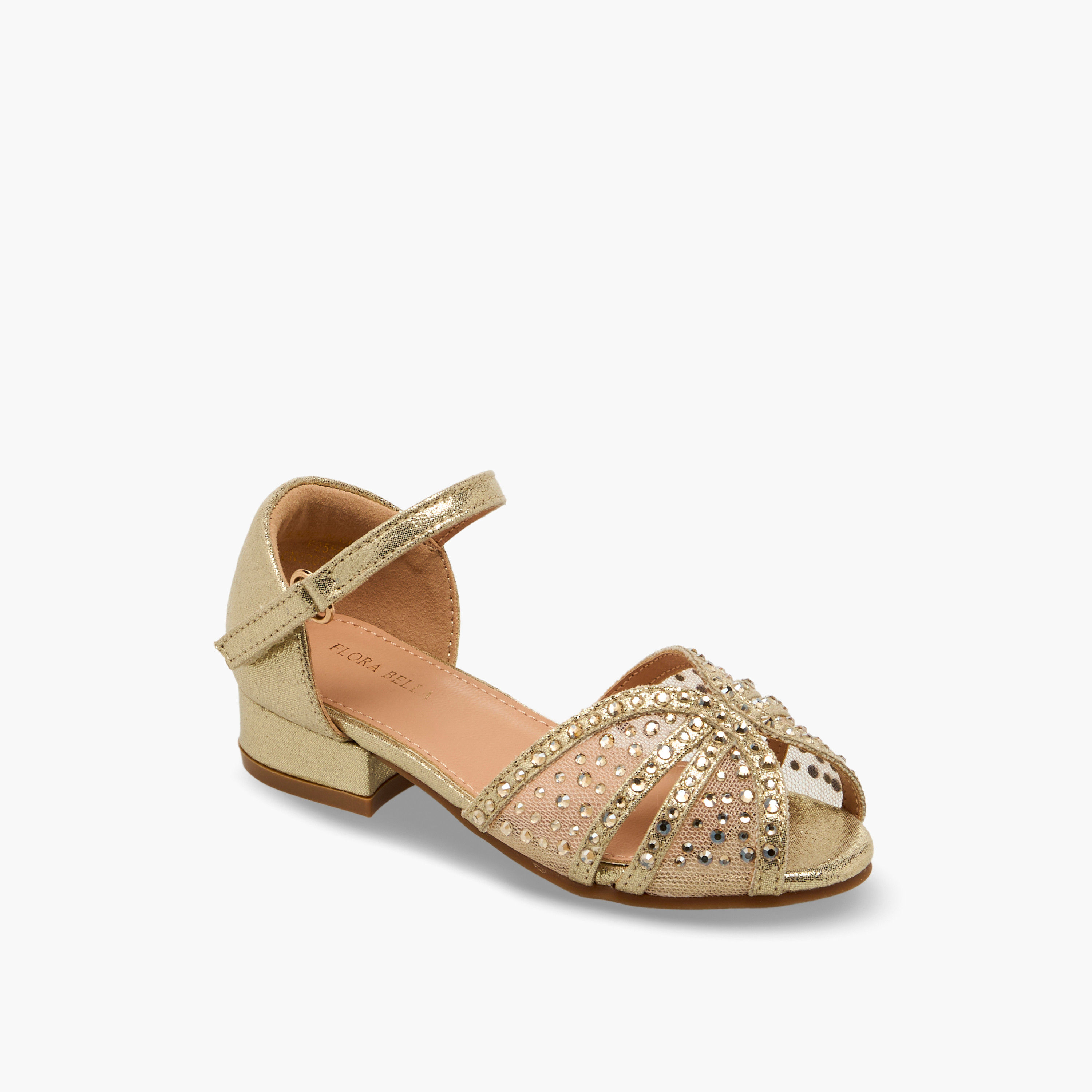 صندل مزين بكعب سميك للبنات من فلورا بيلا-girls-shoes-sandals-image-2