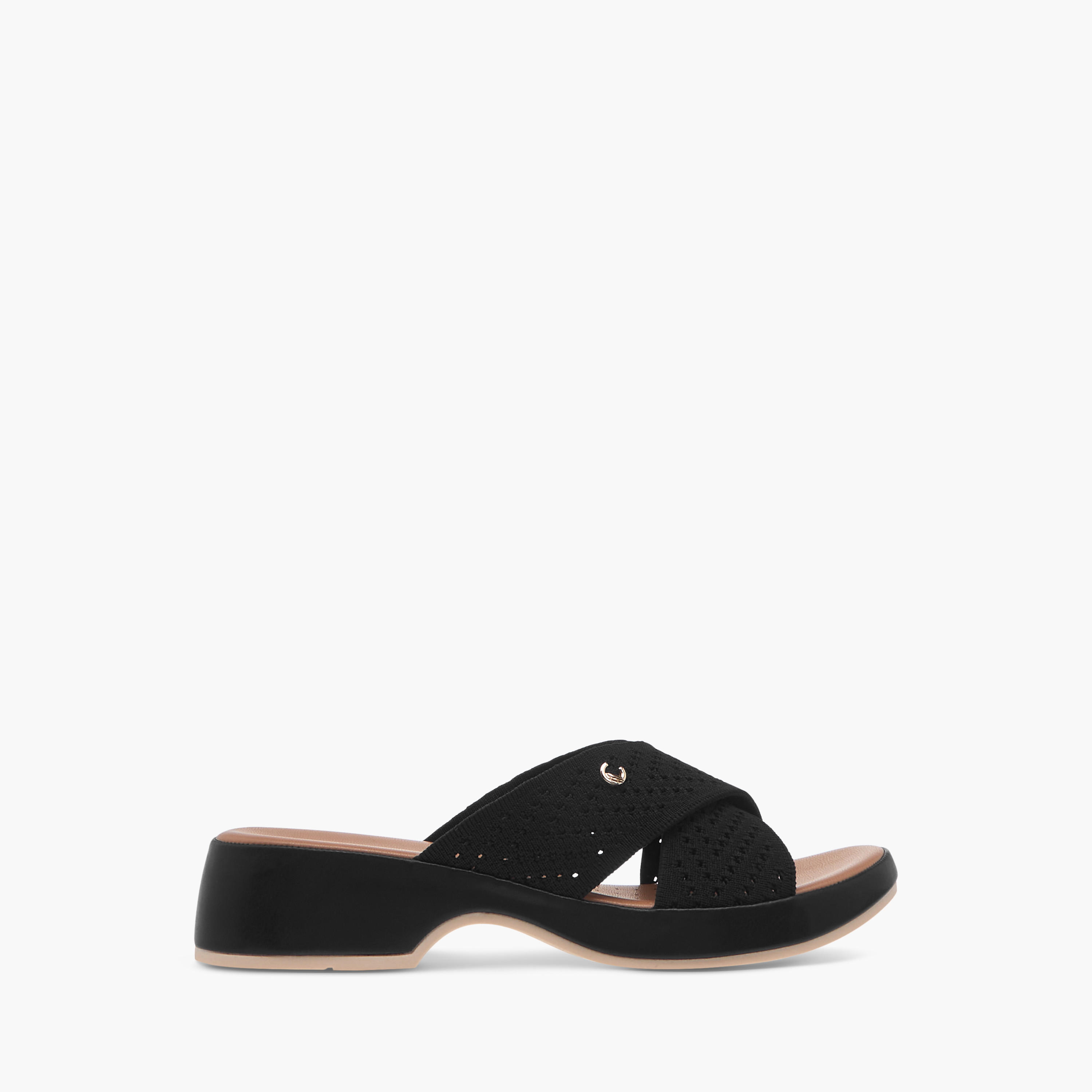 Le Confort Textured Slip-On Comfort Sandals-women-shoes-sandals-heeled-image-3