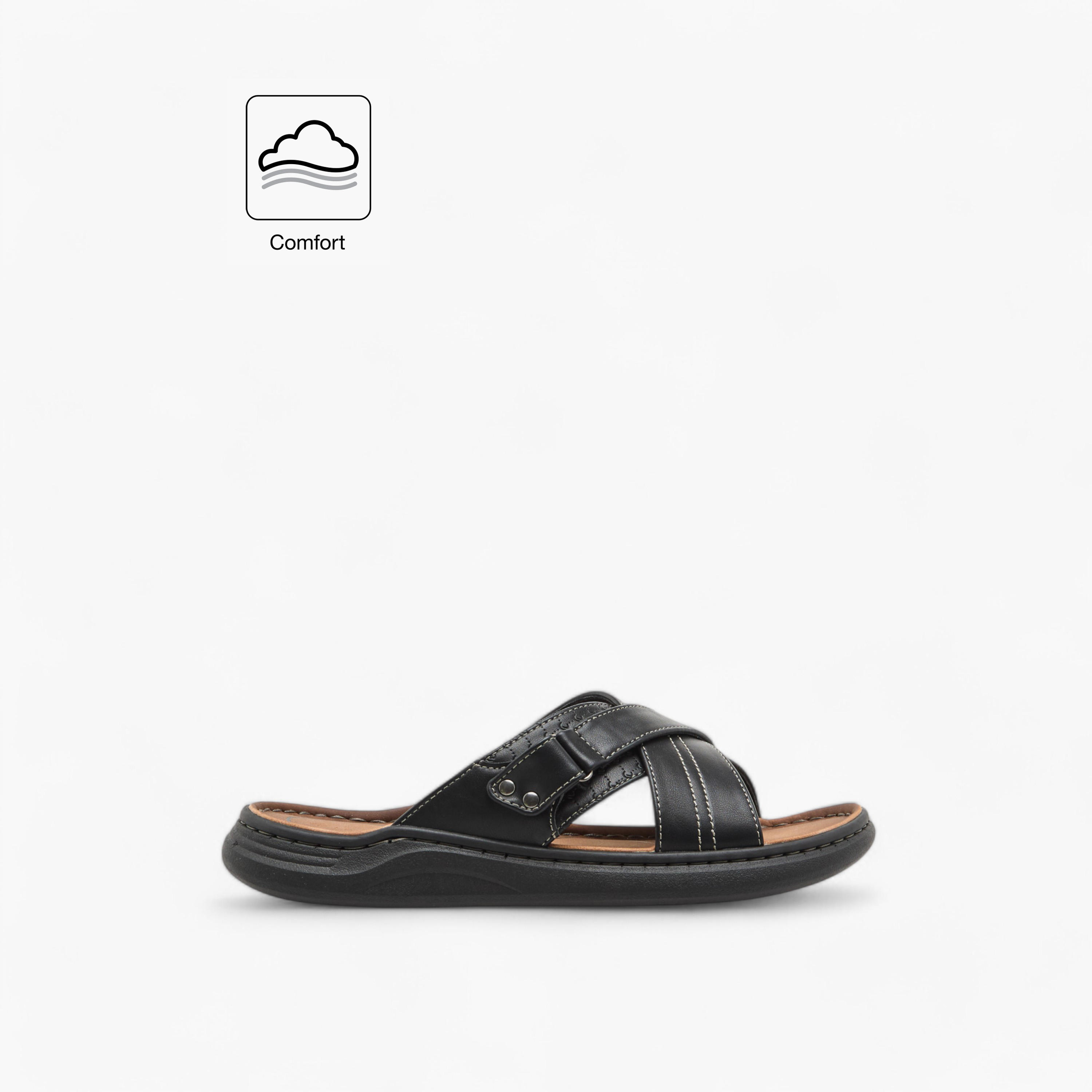 Le Confort Stitch Detail Cross Strap Comfort Sandals-men-shoes-sandals-image-2