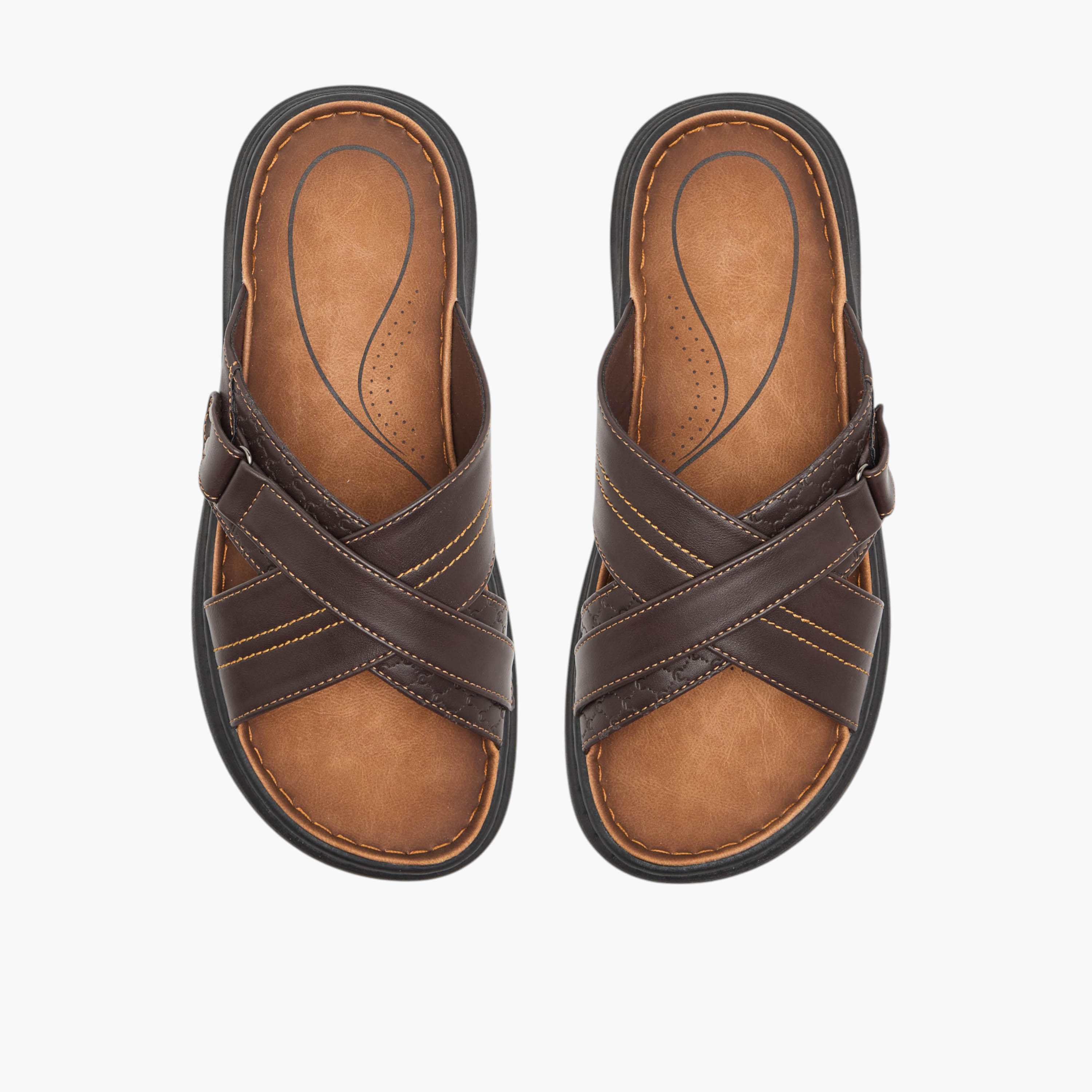 Le Confort Stitch Detail Cross Strap Comfort Sandals-men-shoes-sandals-image-1