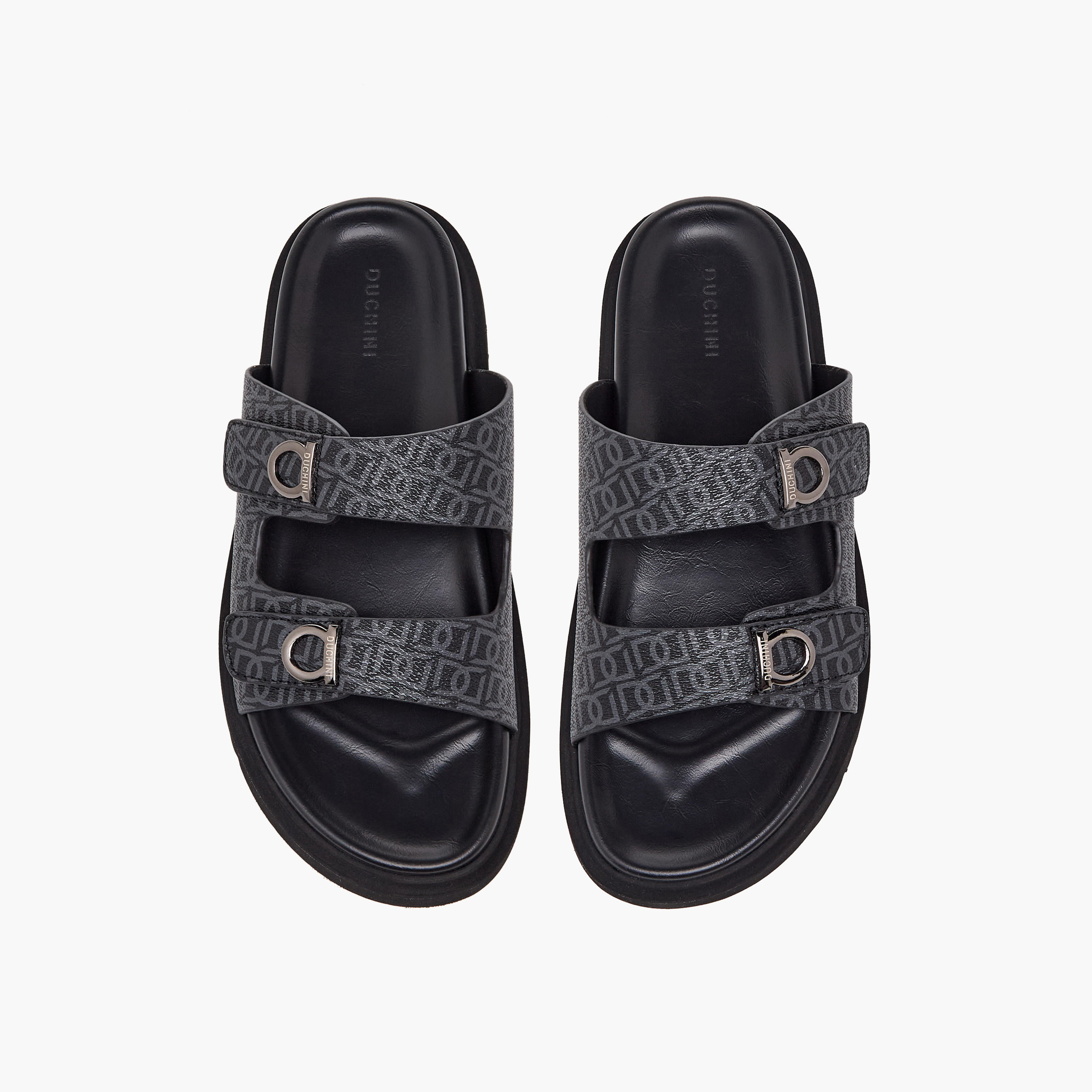 Duchini Men Monogram Print Comfort Sandals-men-shoes-sandals-image-1
