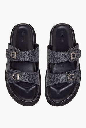 Duchini Men Monogram Print Comfort Sandals-men-shoes-sandals-image-1