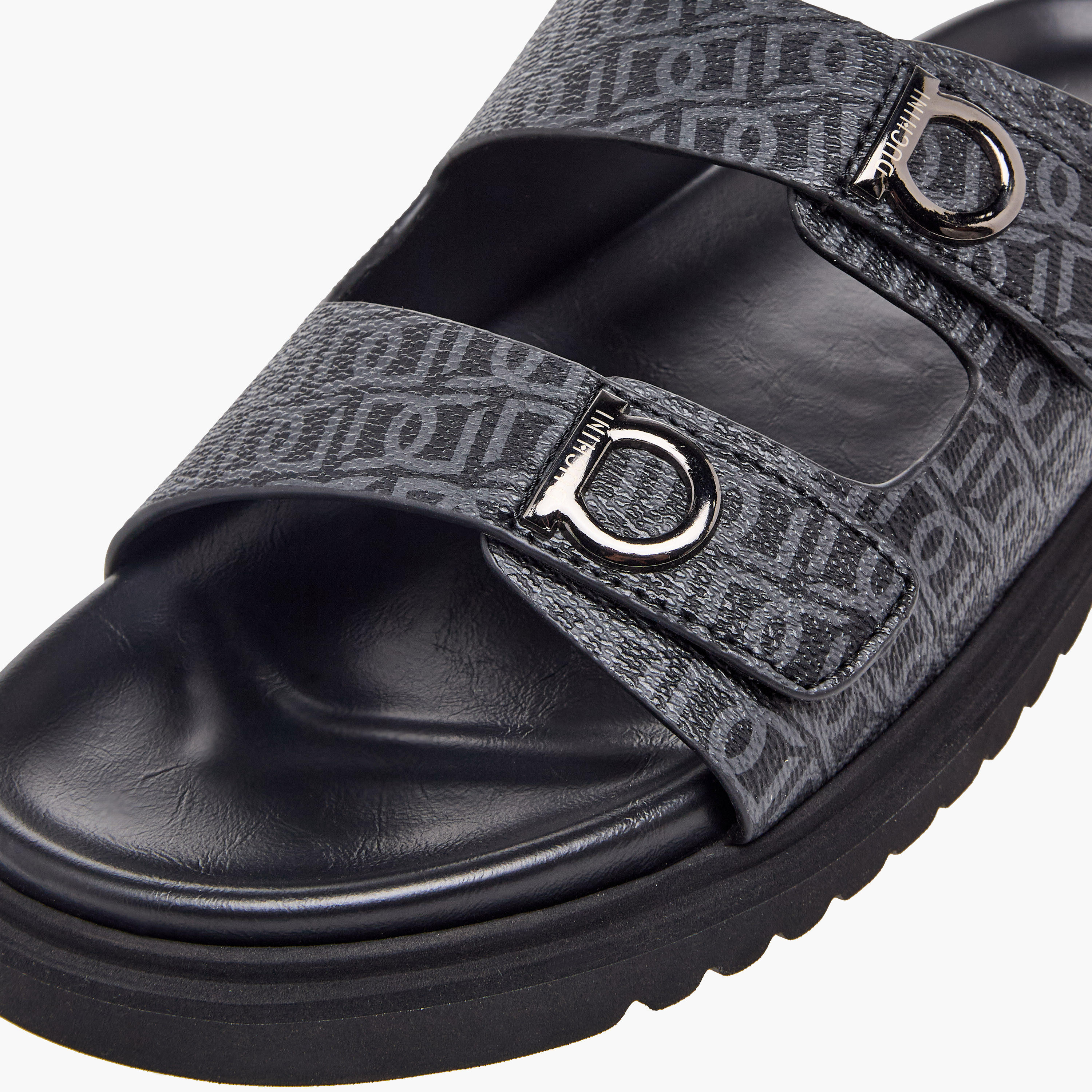Duchini Men Monogram Print Comfort Sandals-men-shoes-sandals-image-6
