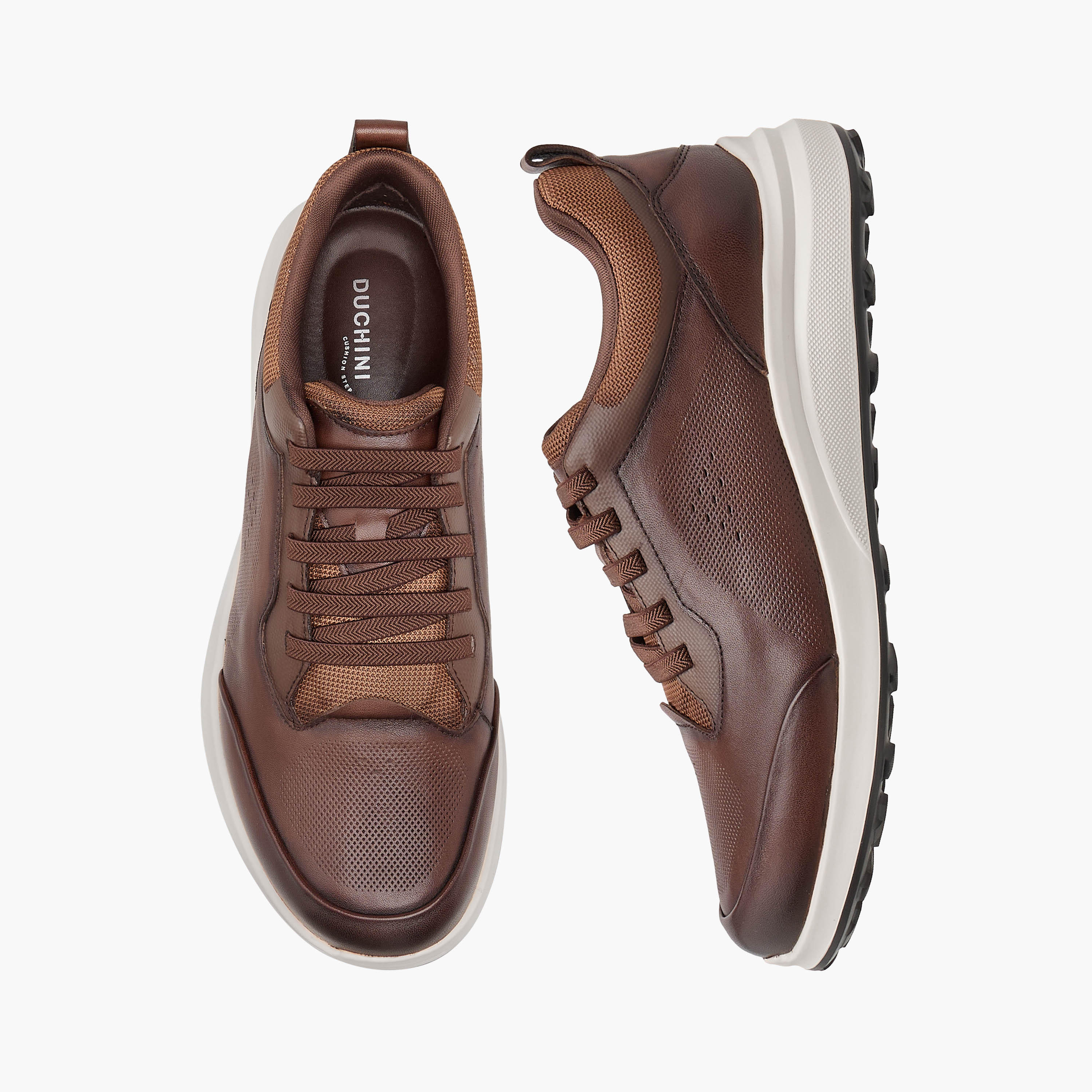 Duchini Men Perforated Genuine Leather Sneakers-men-shoes-sneakers-image-1