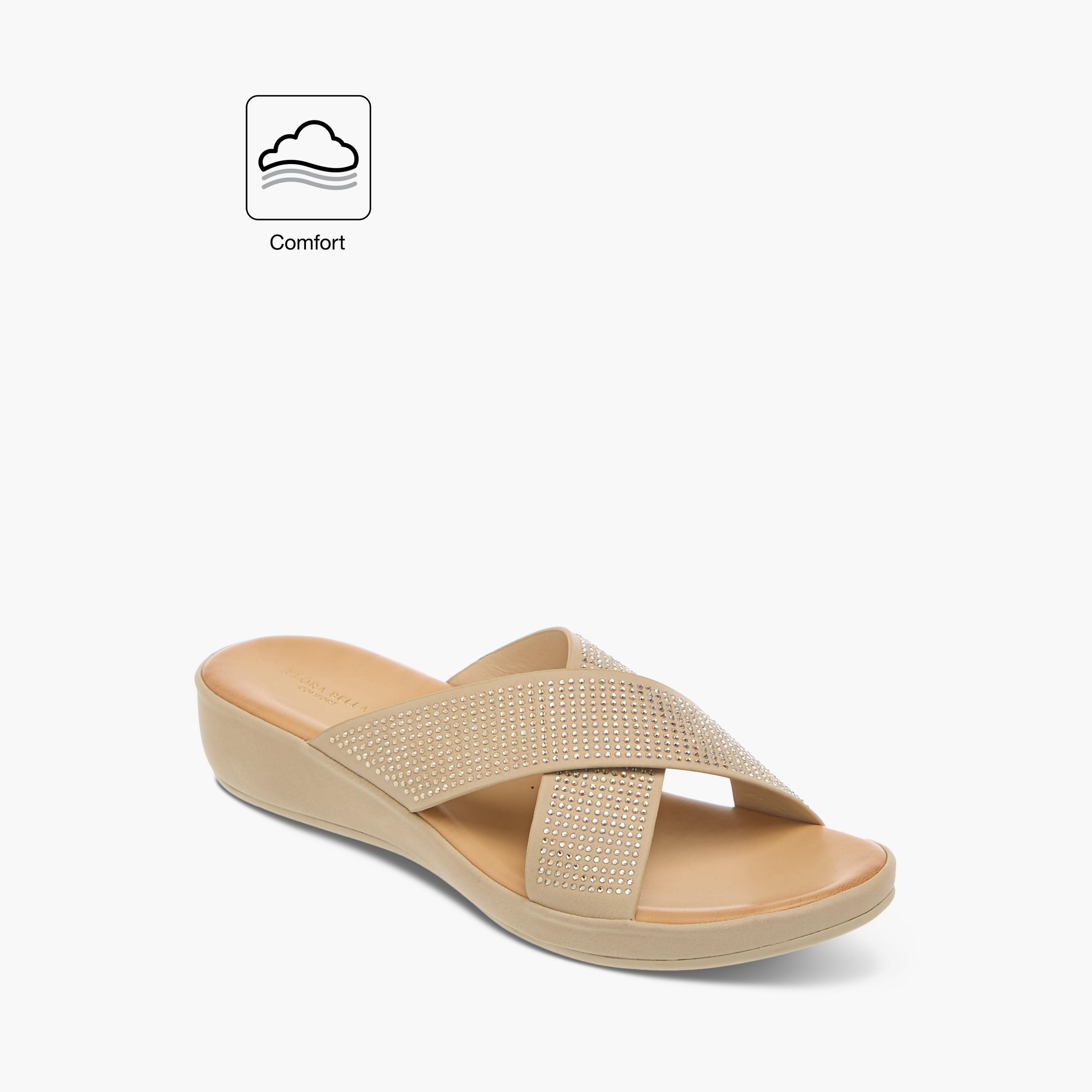 صندل مريح سهل الارتداء مزين بحزام متقاطع من فلورا بيلا-women-shoes-flats-sandals-image-2