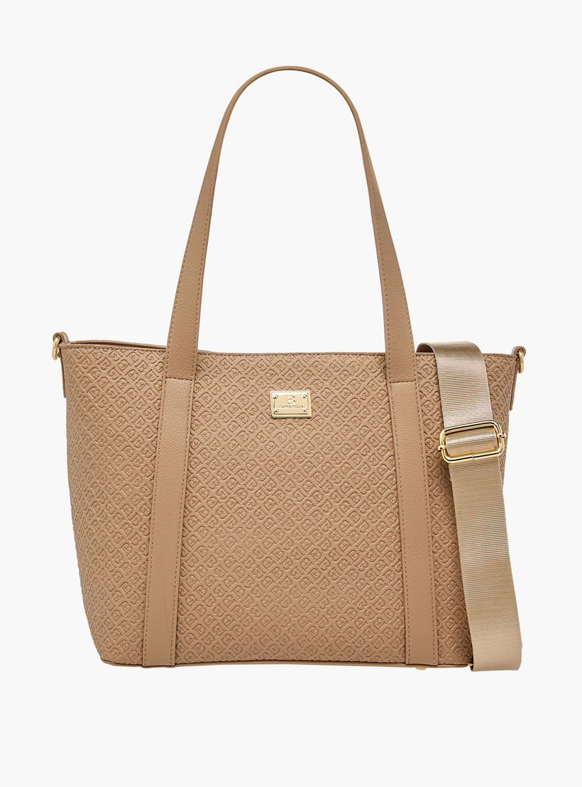 Flora Bella Monogram Embossed Tote Bag with Detachable Strap-women-bagsandwallets-handbags-image-1