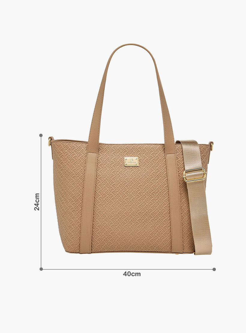 Flora Bella Monogram Embossed Tote Bag with Detachable Strap-women-bagsandwallets-handbags-image-2