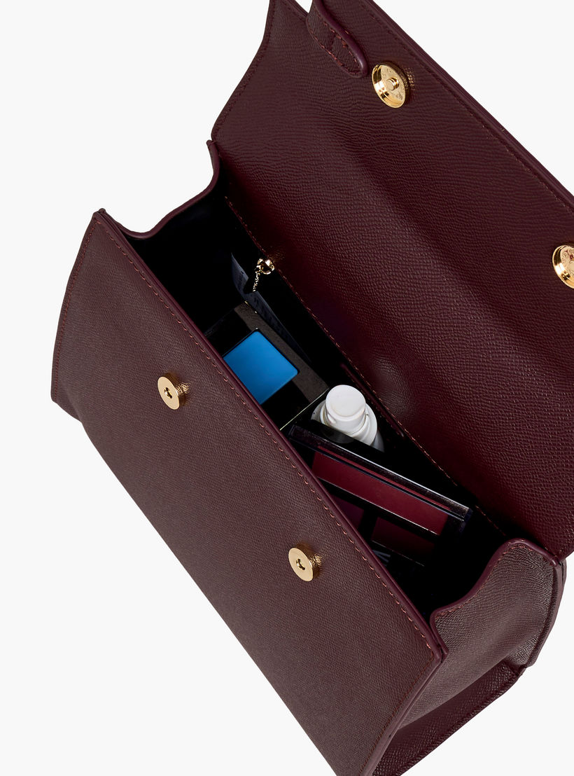 شنطة ساتشيل بارزة الملمس بحزام قابل للفصل وطية إغلاق من فلورا بيلا-women-bagsandwallets-handbags-image-9