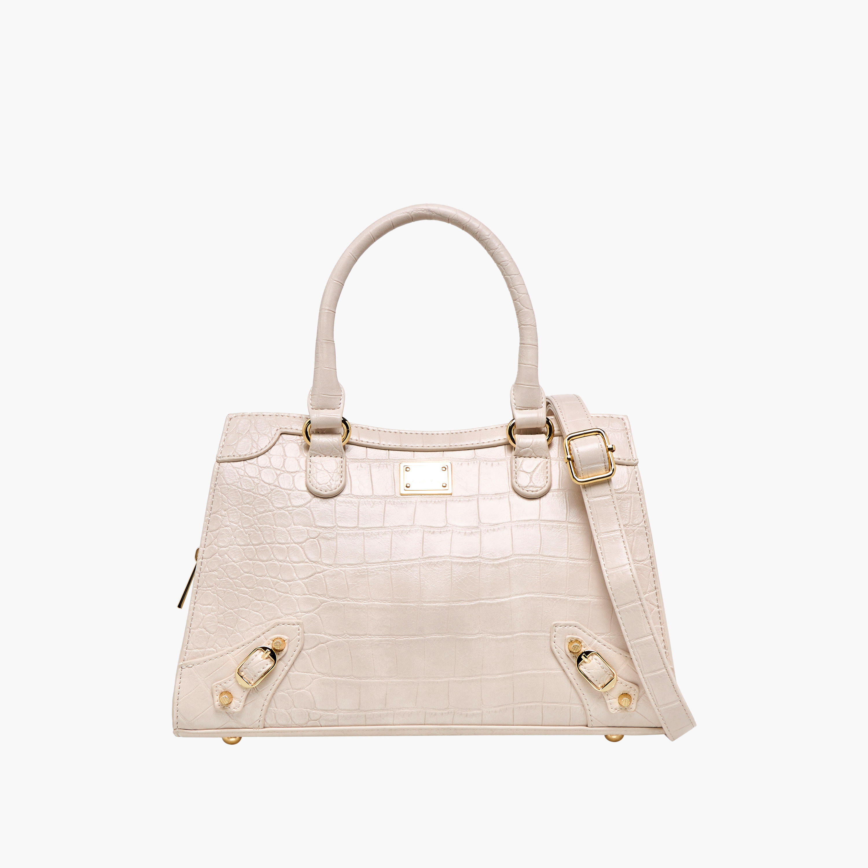 Flora Bella Textured Tote Bag with Detachable Strap and Zip Closure-women-bagsandwallets-handbags-image-1