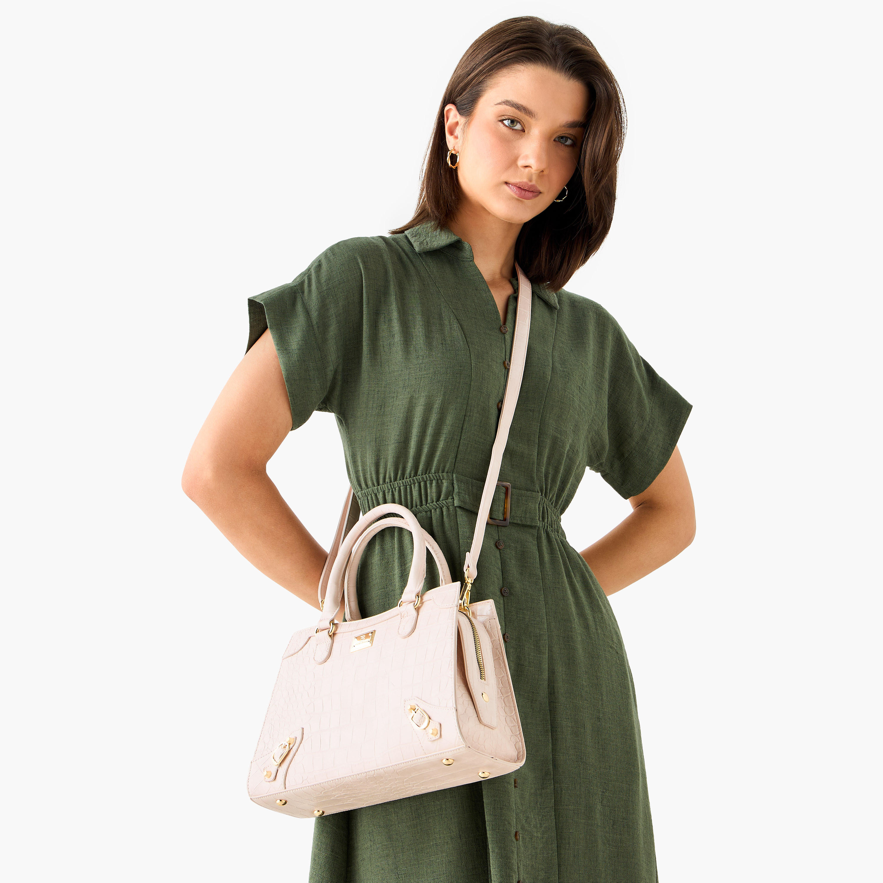 Flora Bella Textured Tote Bag with Detachable Strap and Zip Closure-women-bagsandwallets-handbags-image-2