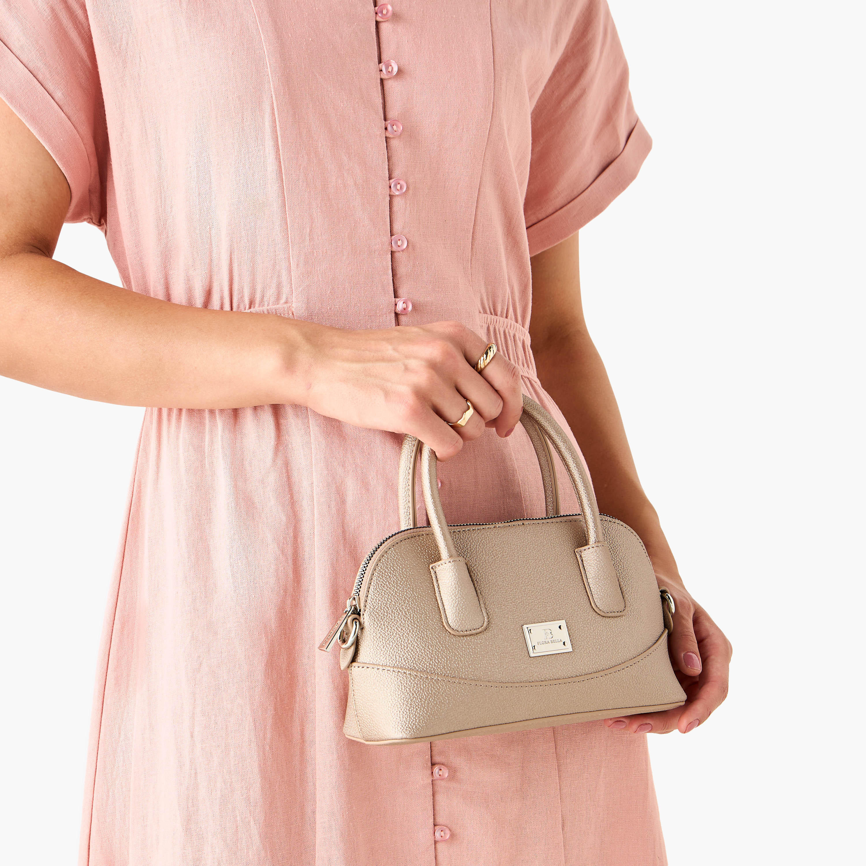 Flora Bella Textured Crossbody Bag with Detachable Strap and Zip Closure-women-bagsandwallets-handbags-image-3